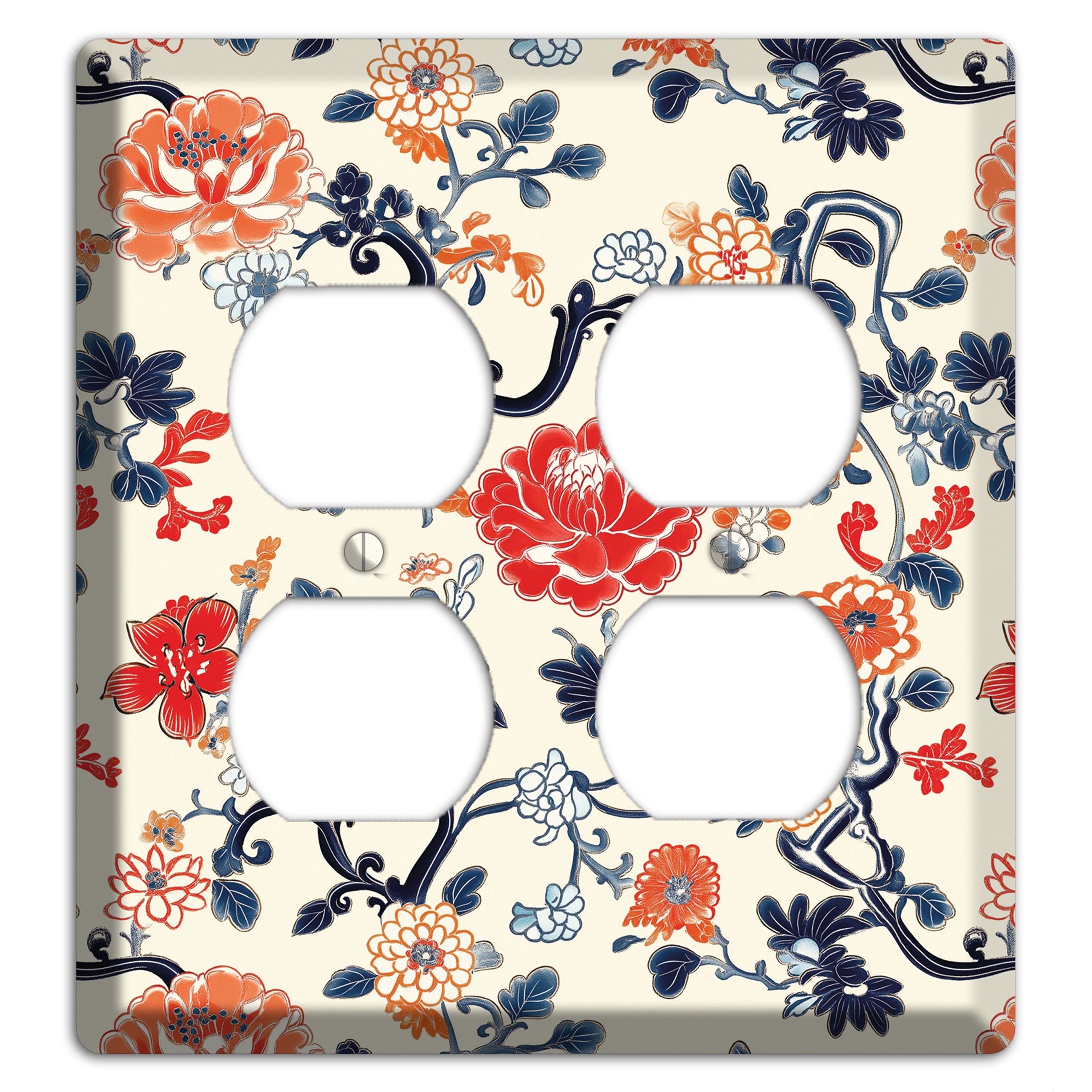 Crimson Garden Scroll 2 Duplex Wallplate
