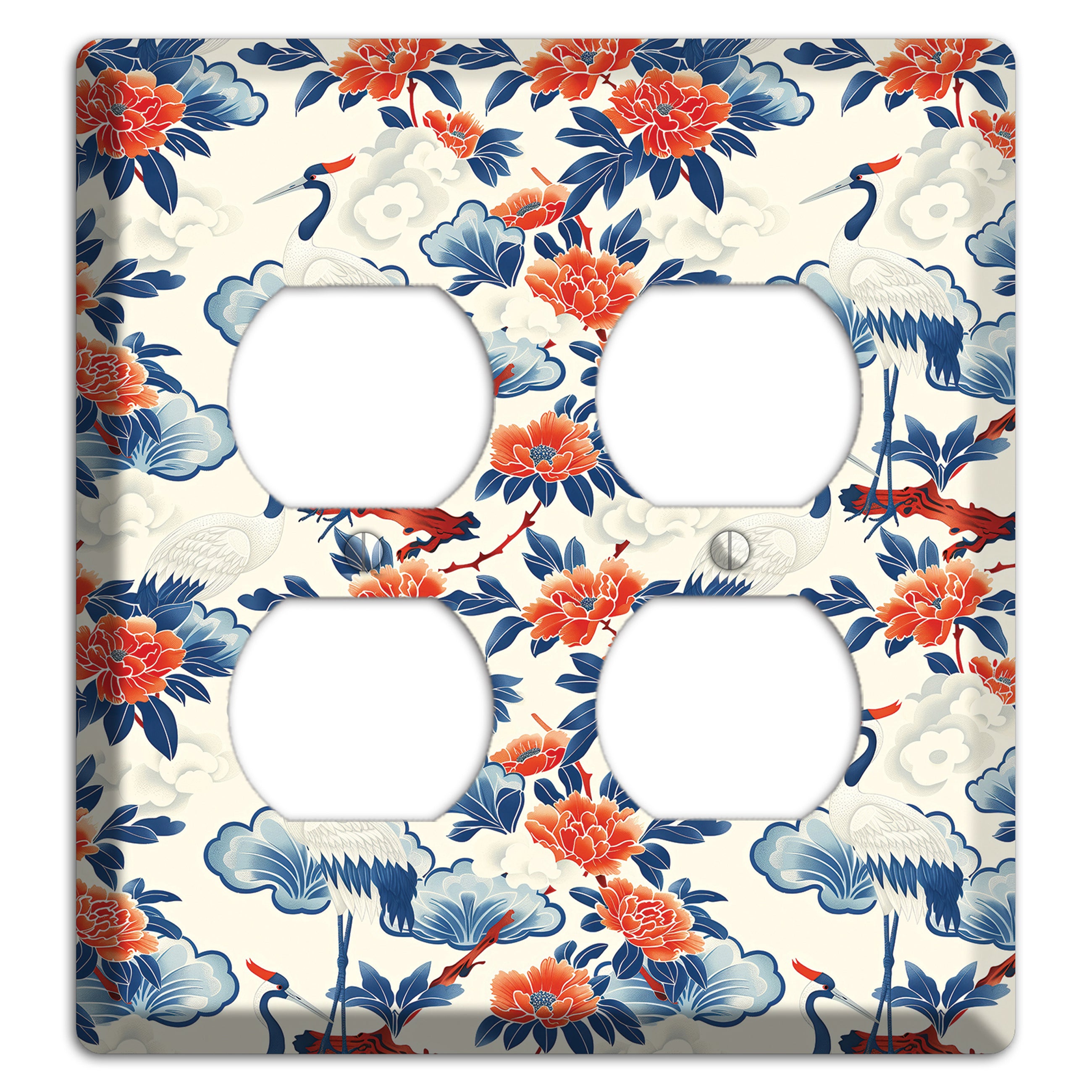 Peony & Crane Fete 2 Duplex Wallplate