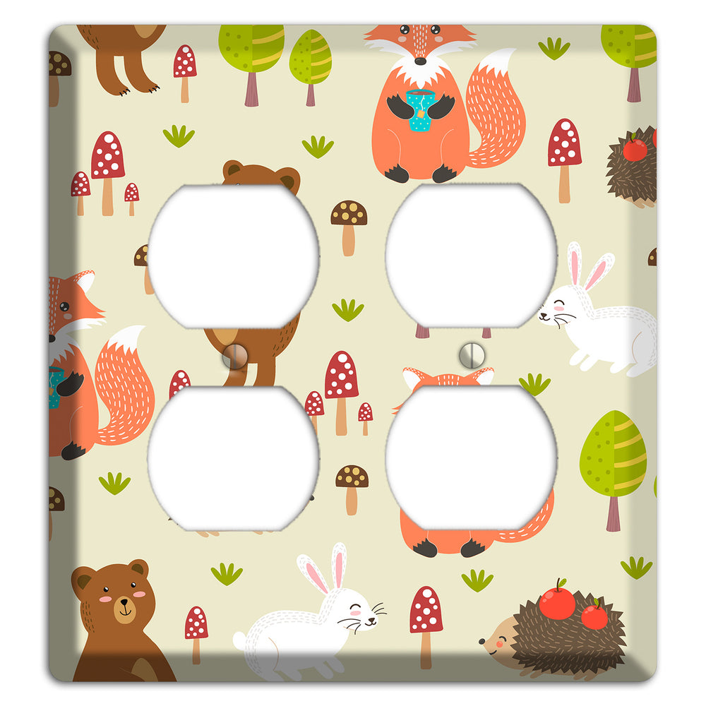 Forest Critters (Beige) 2 Duplex Wallplate