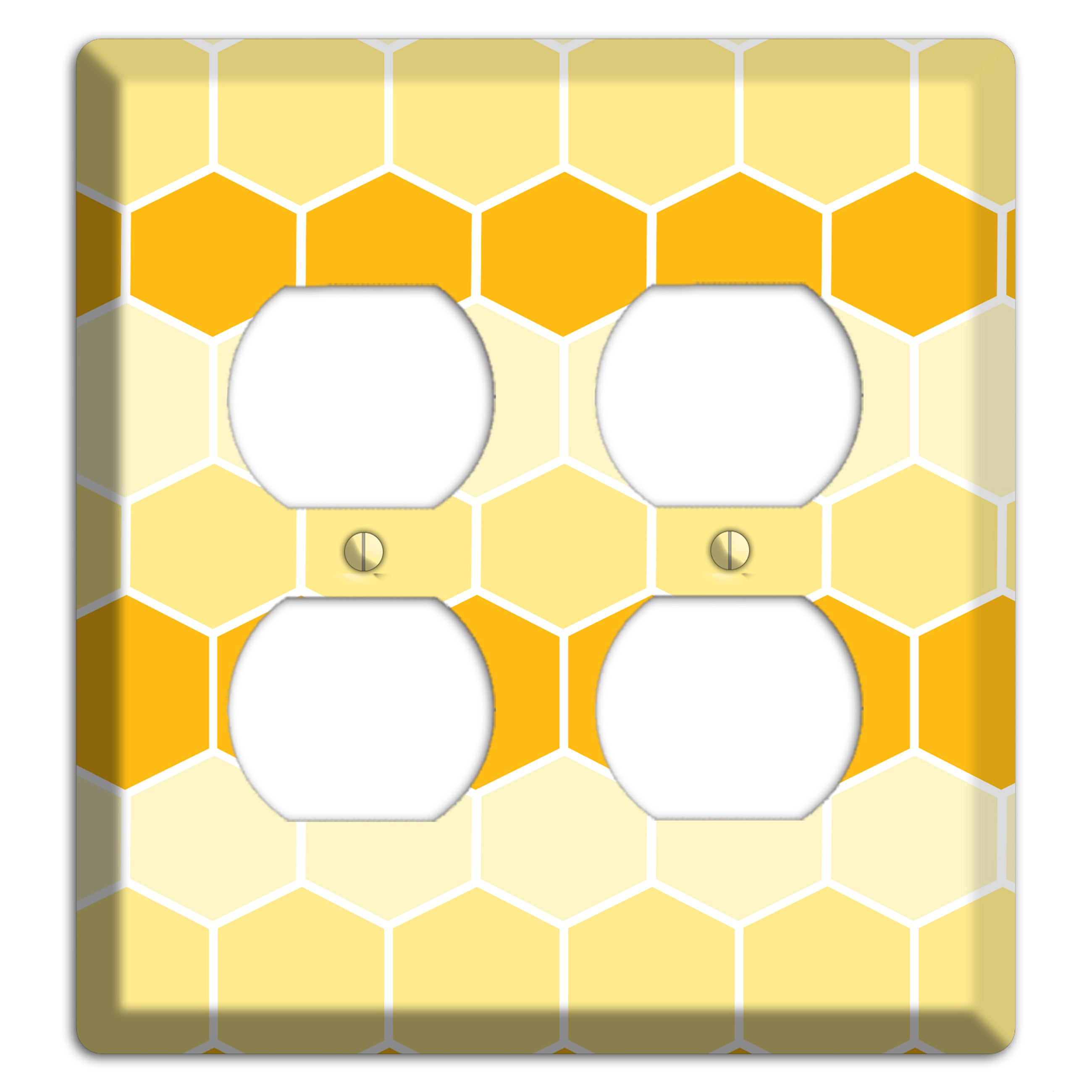 Golden Hollow Grid 2 Duplex Wallplate