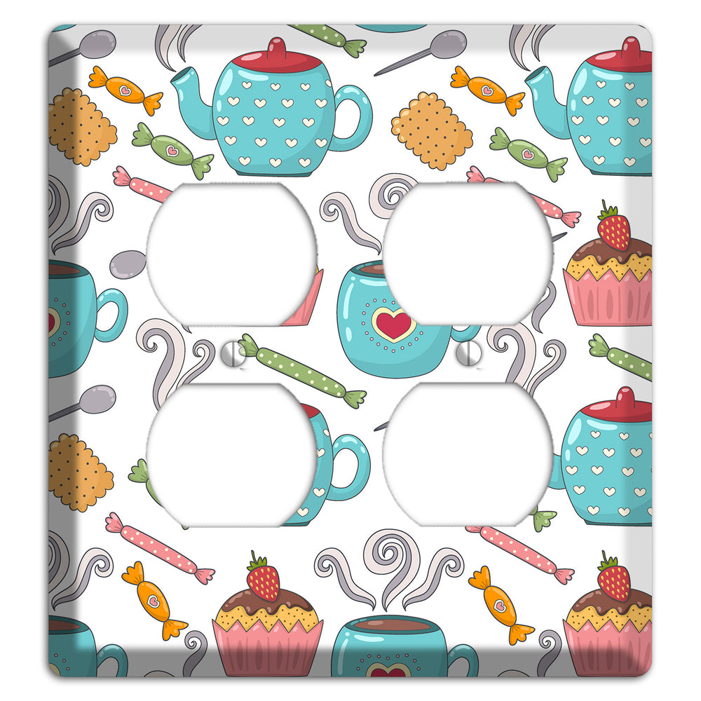 Sweet Tea Party (White) 2 Duplex Wallplate