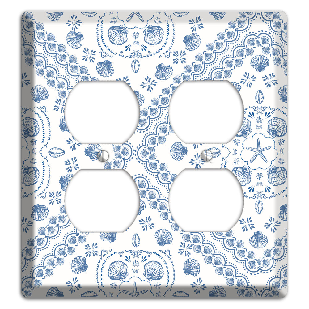 Azure Shell Damask 2 Duplex Wallplate