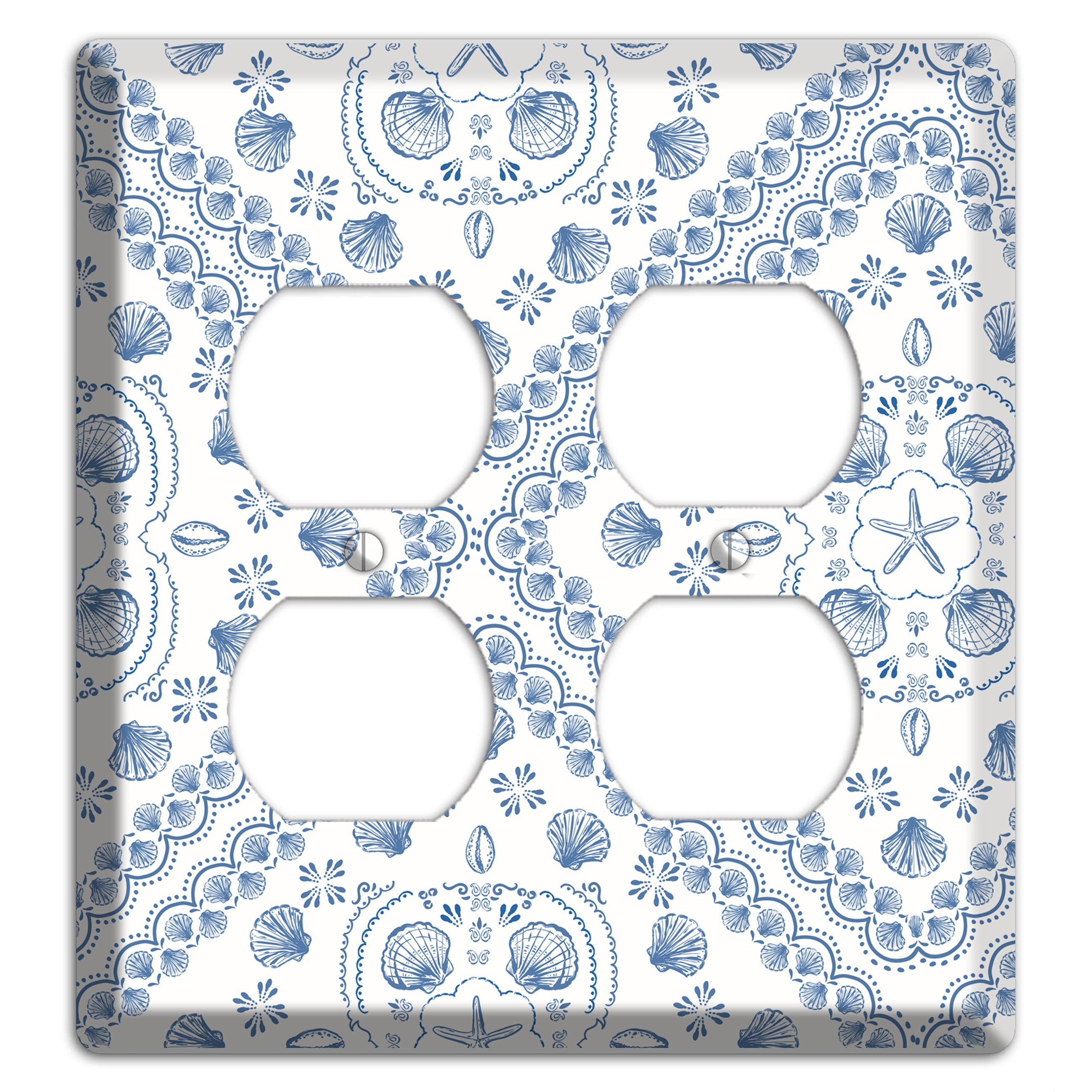 Azure Shell Damask 2 Duplex Wallplate