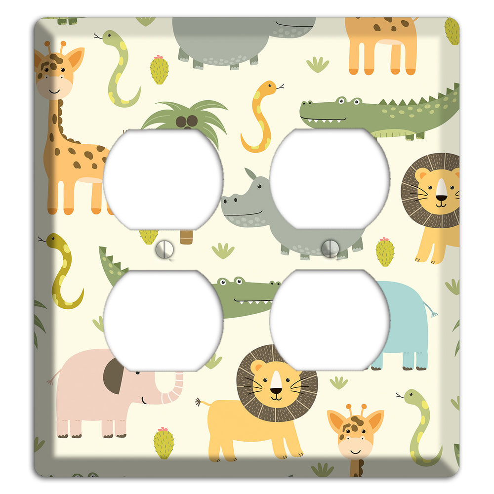 Jungle Friends (Cream) 2 Duplex Wallplate