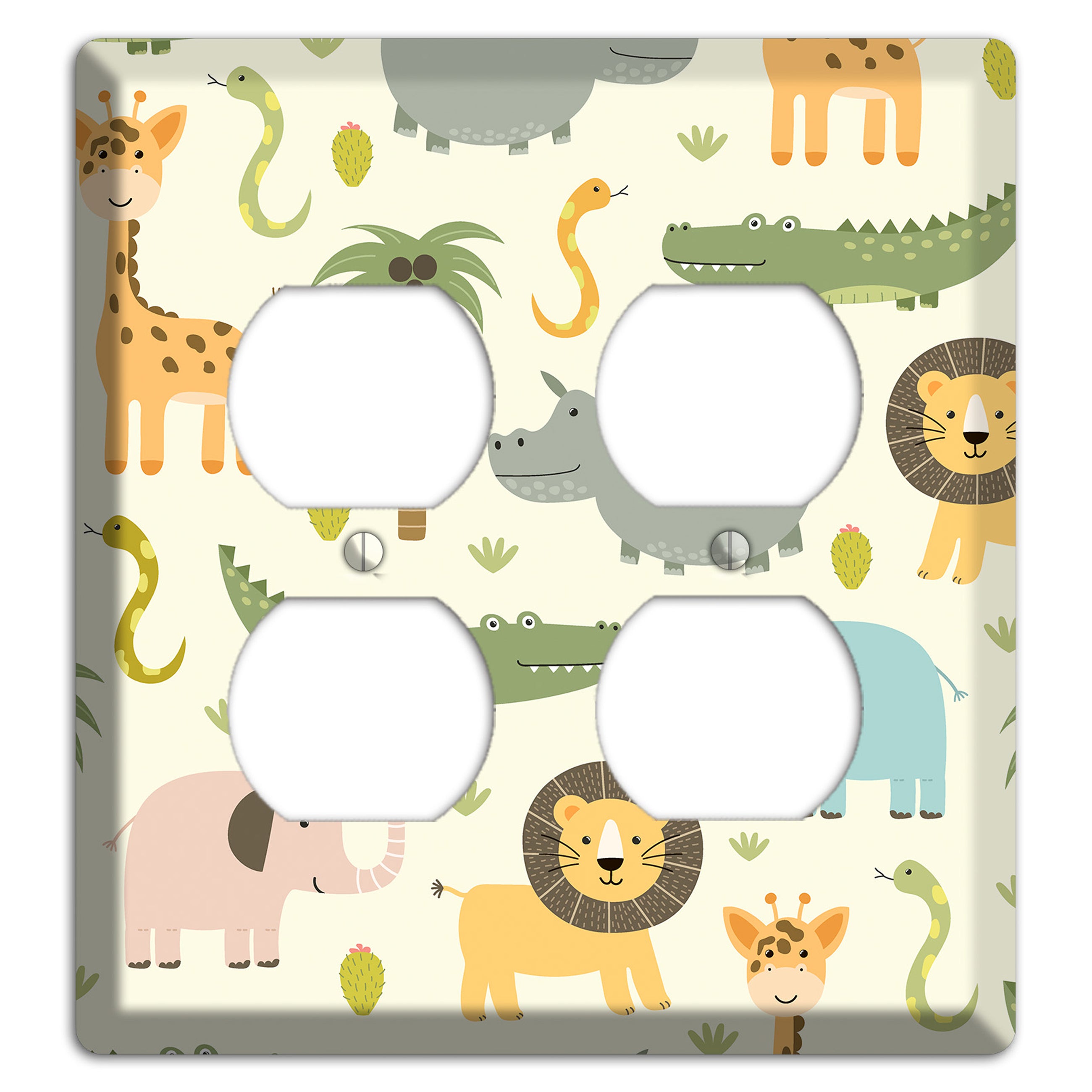 Jungle Friends (Cream) 2 Duplex Wallplate