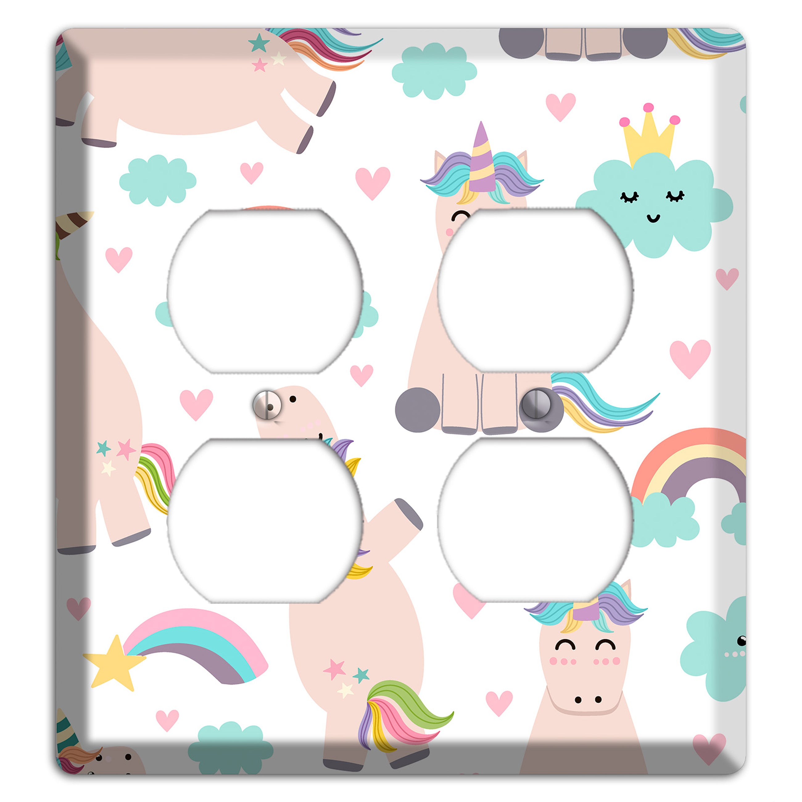 Rainbow Cloud Herd 2 Duplex Wallplate