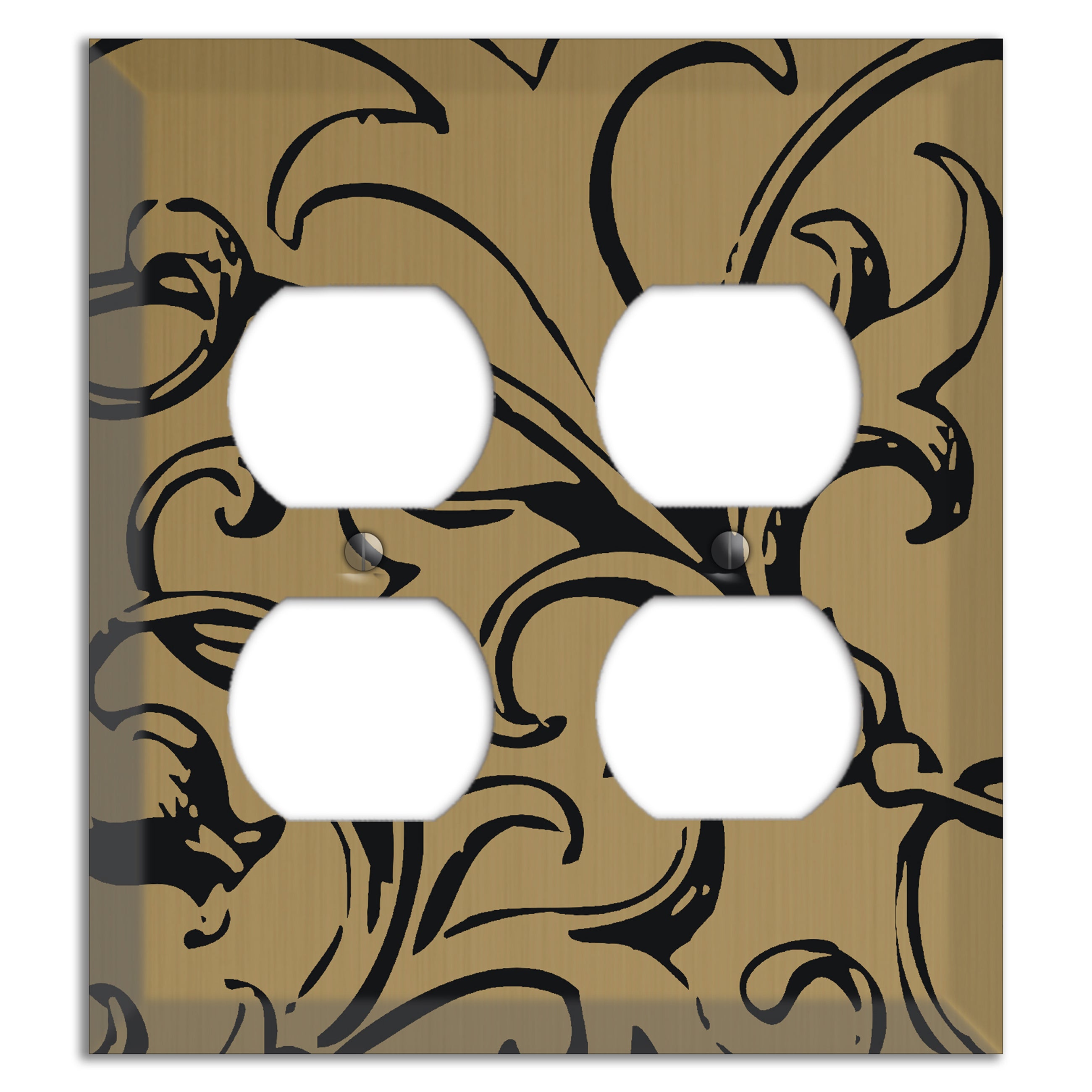 Tower Gold Baroque Scroll 2 Duplex Wallplate