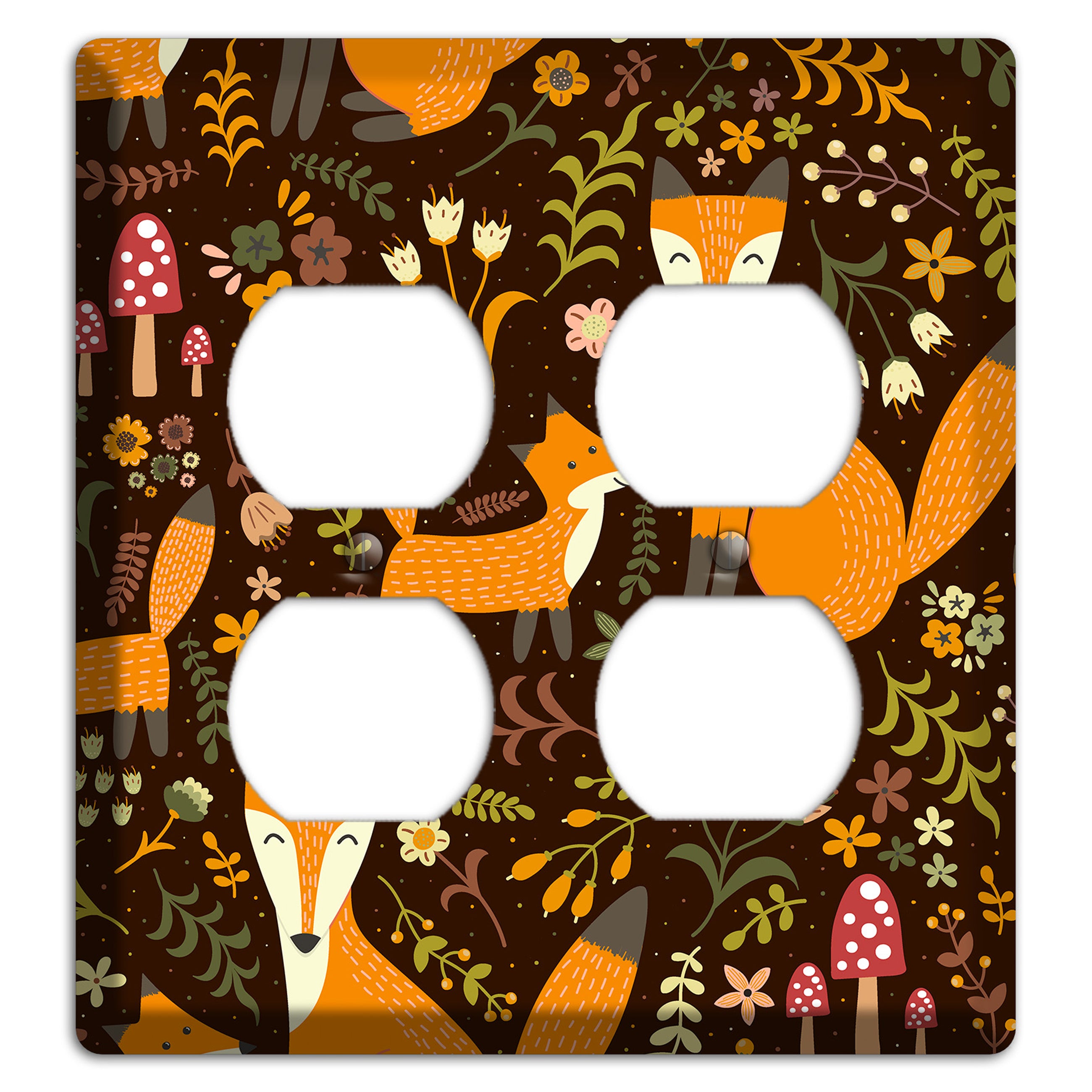 Fox Garden (Chocolate) 2 Duplex Wallplate