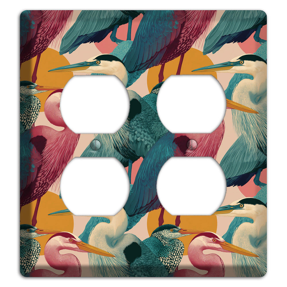 Teal Heron Mosaic 2 Duplex Wallplate