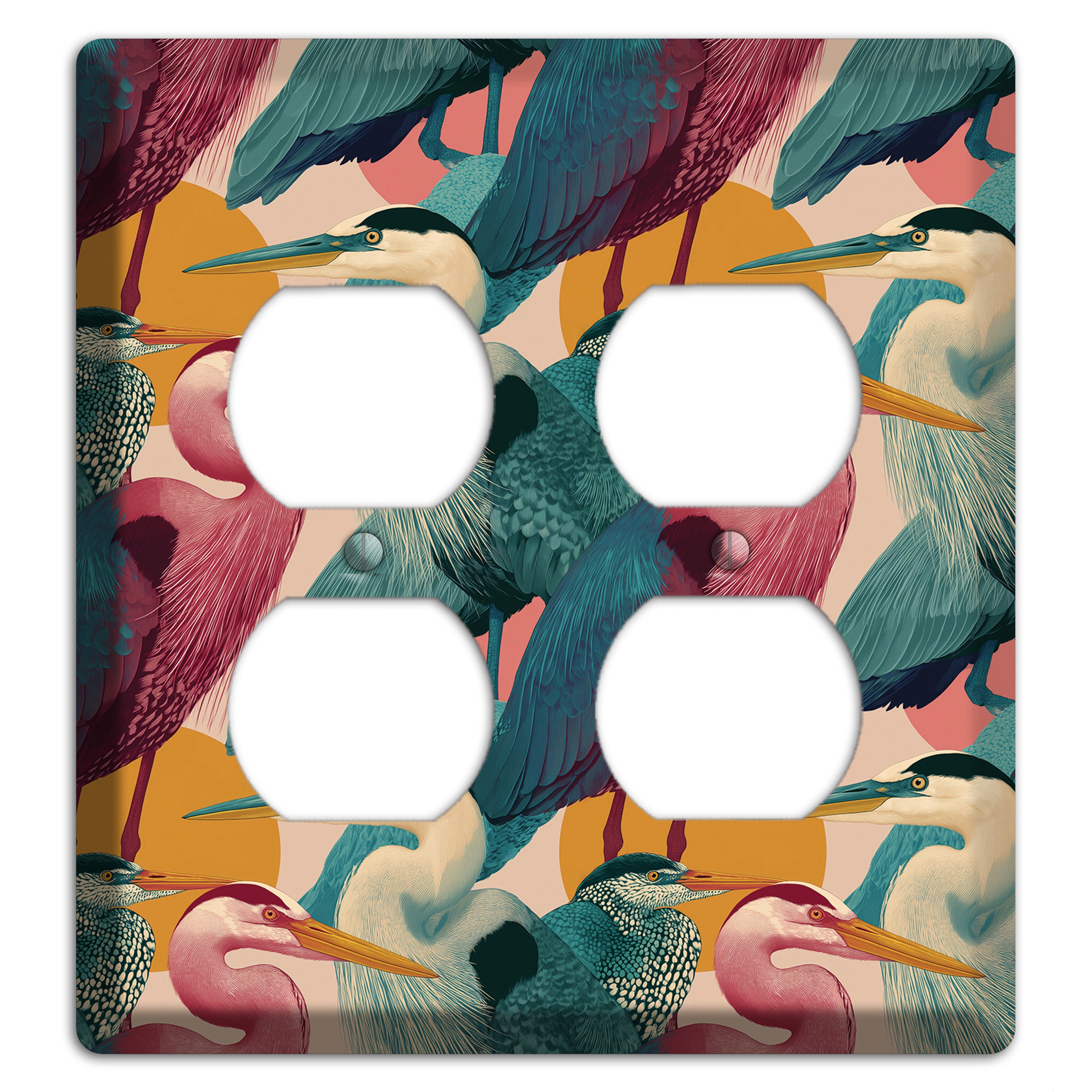 Teal Heron Mosaic 2 Duplex Wallplate