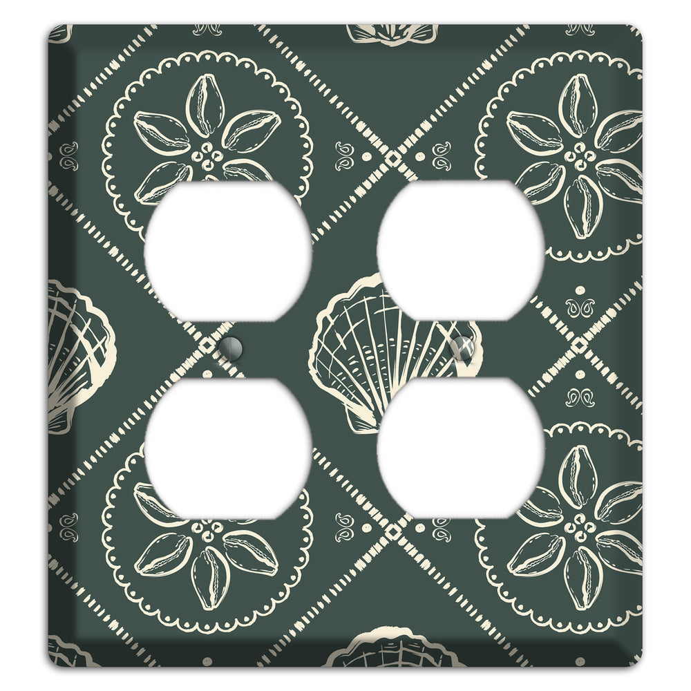 Slate Cowrie Medallion 2 Duplex Wallplate