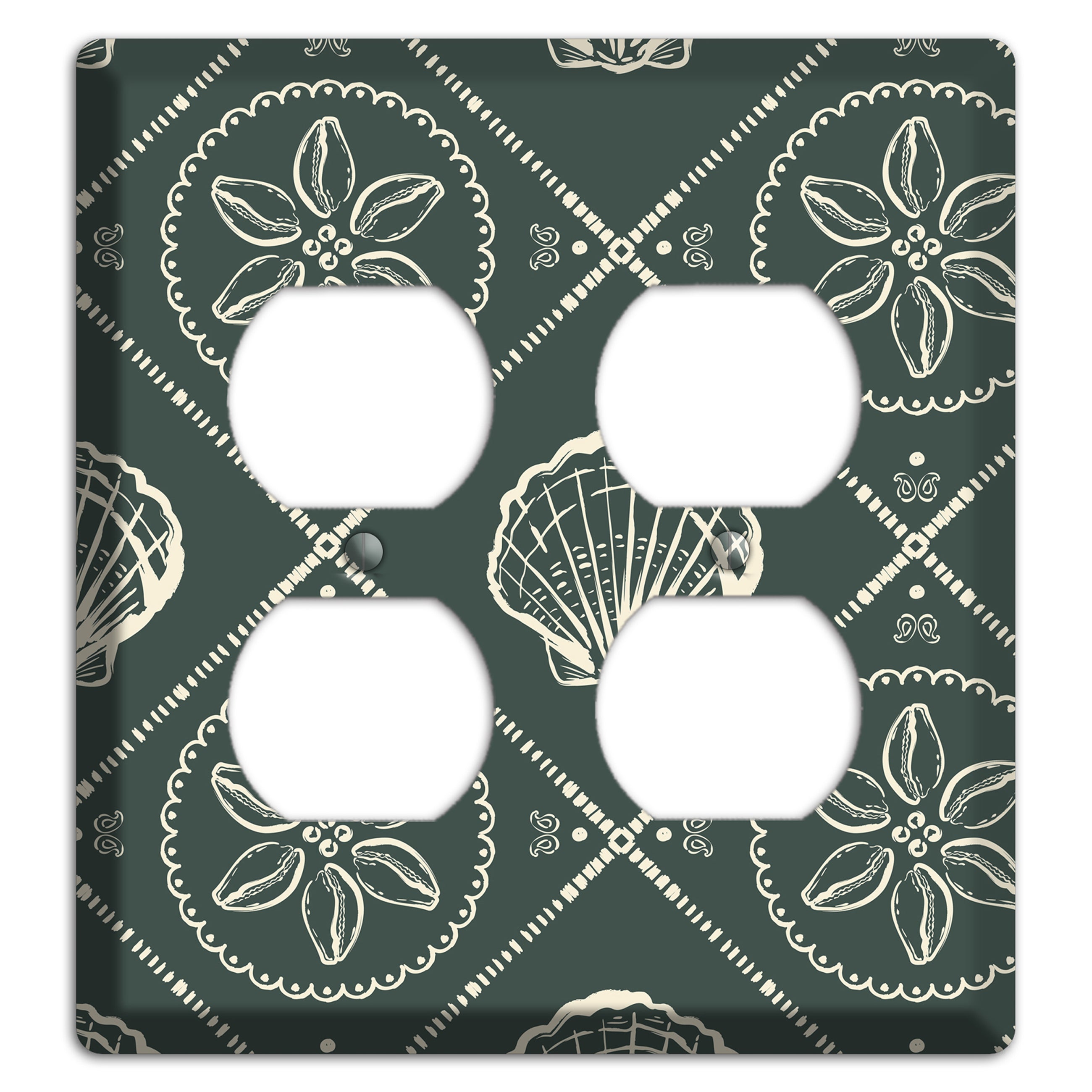 Slate Cowrie Medallion 2 Duplex Wallplate