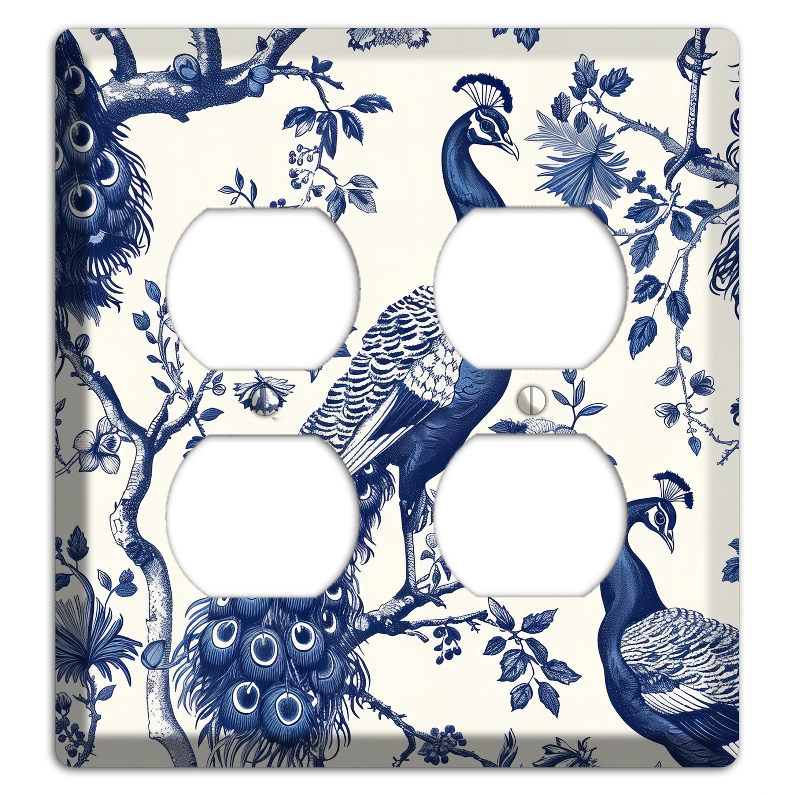 Peacock & Bough 2 Duplex Wallplate