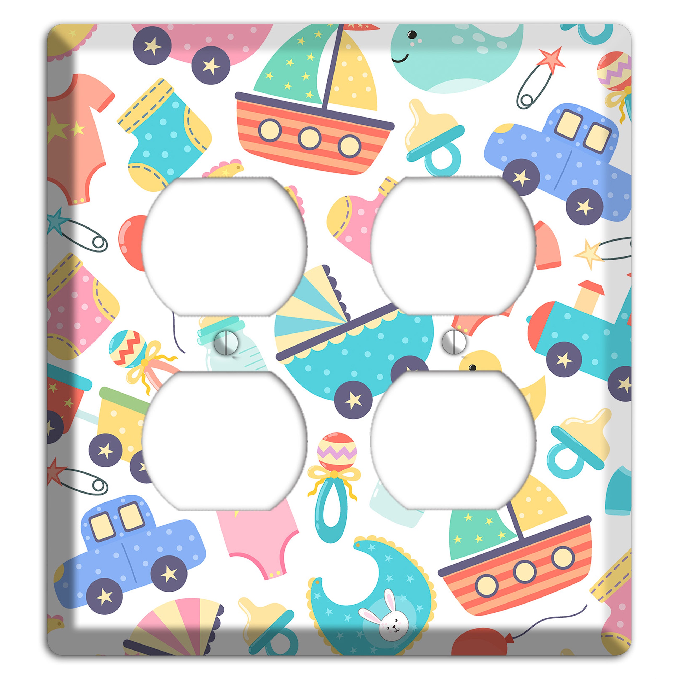 Baby Parade (White) 2 Duplex Wallplate
