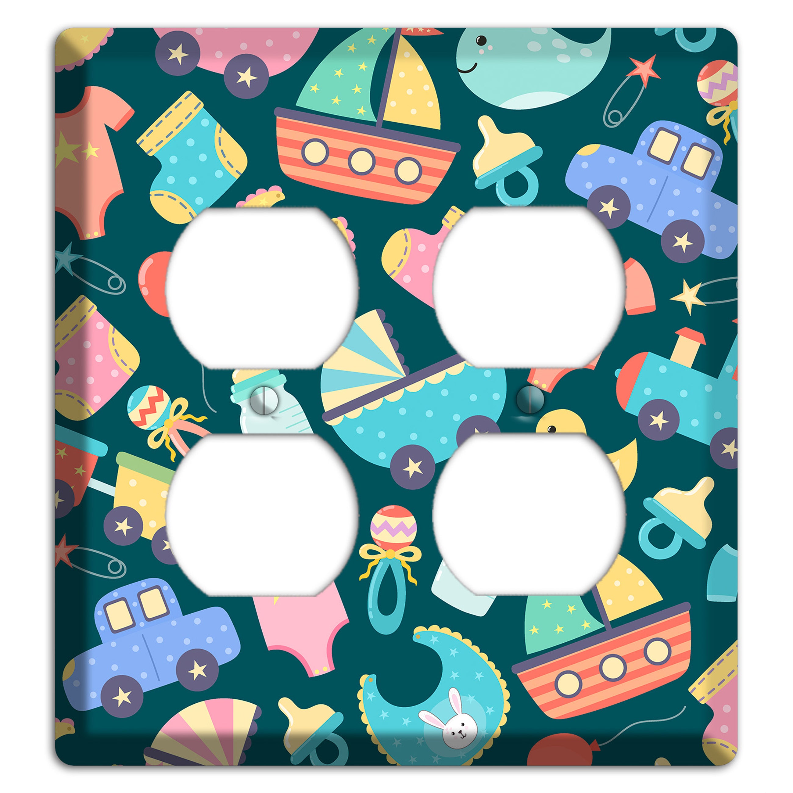 Baby Parade (Teal) 2 Duplex Wallplate