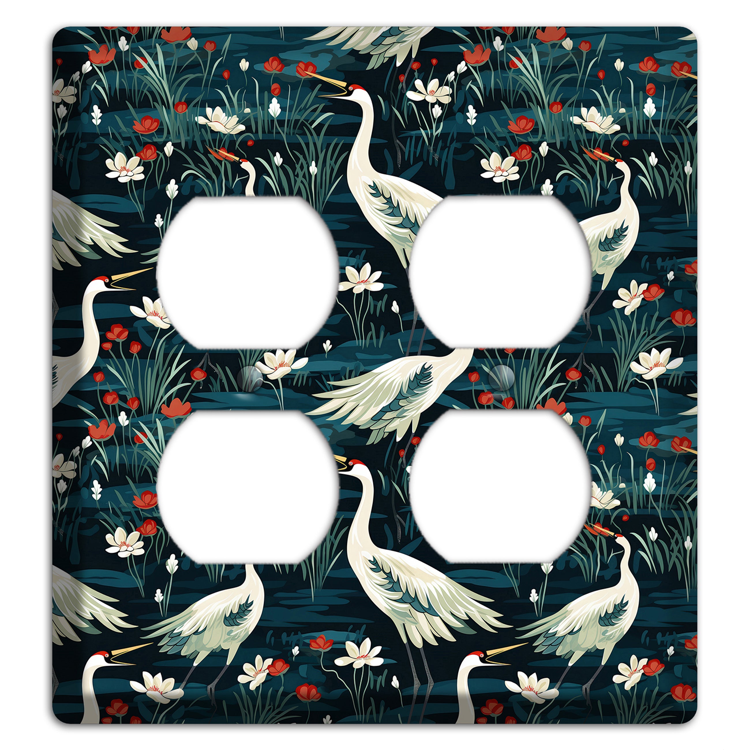Midnight Lotus Marsh 2 Duplex Wallplate