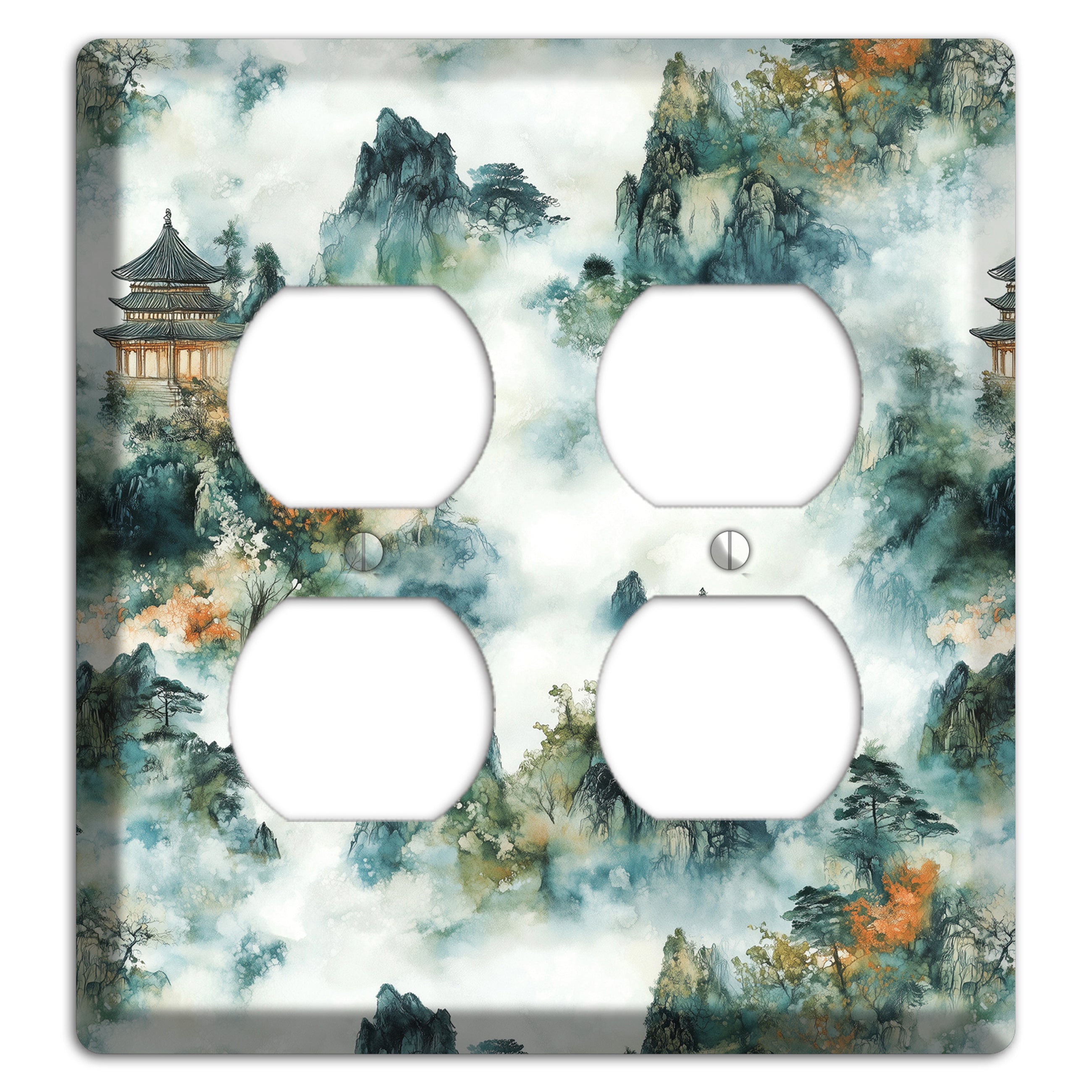 Pavilions in the Mist 2 Duplex Wallplate