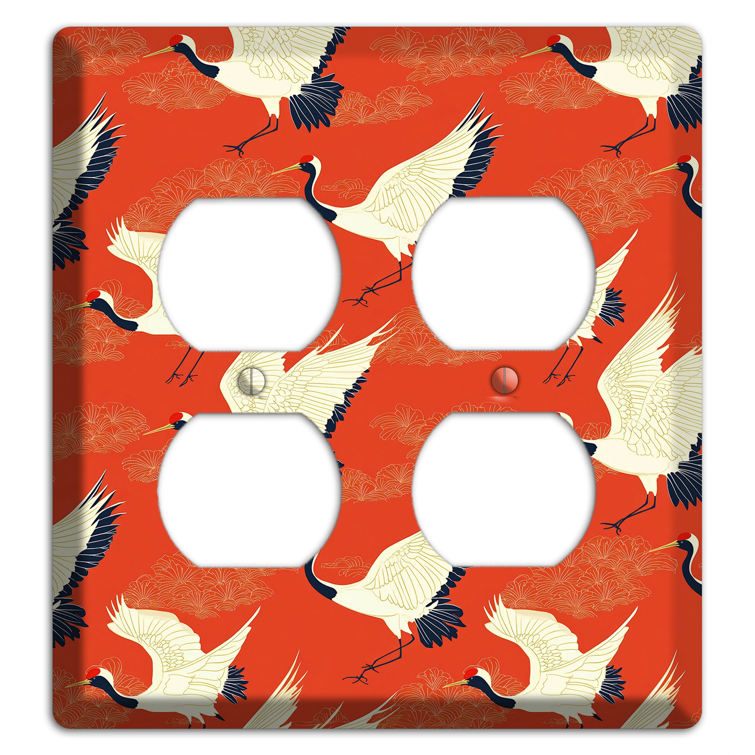 Vermillion Crane Flight 2 Duplex Wallplate