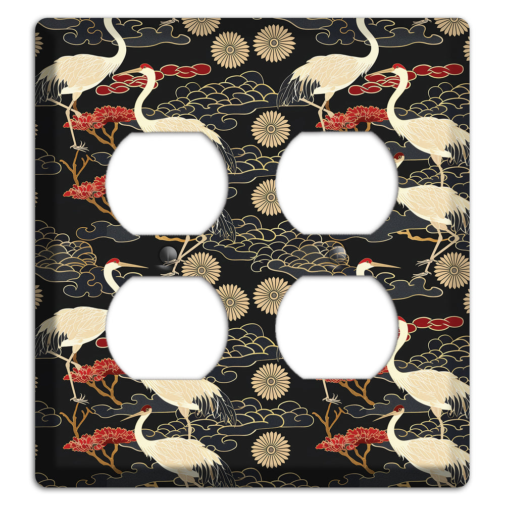 Obsidian Crane Procession 2 Duplex Wallplate