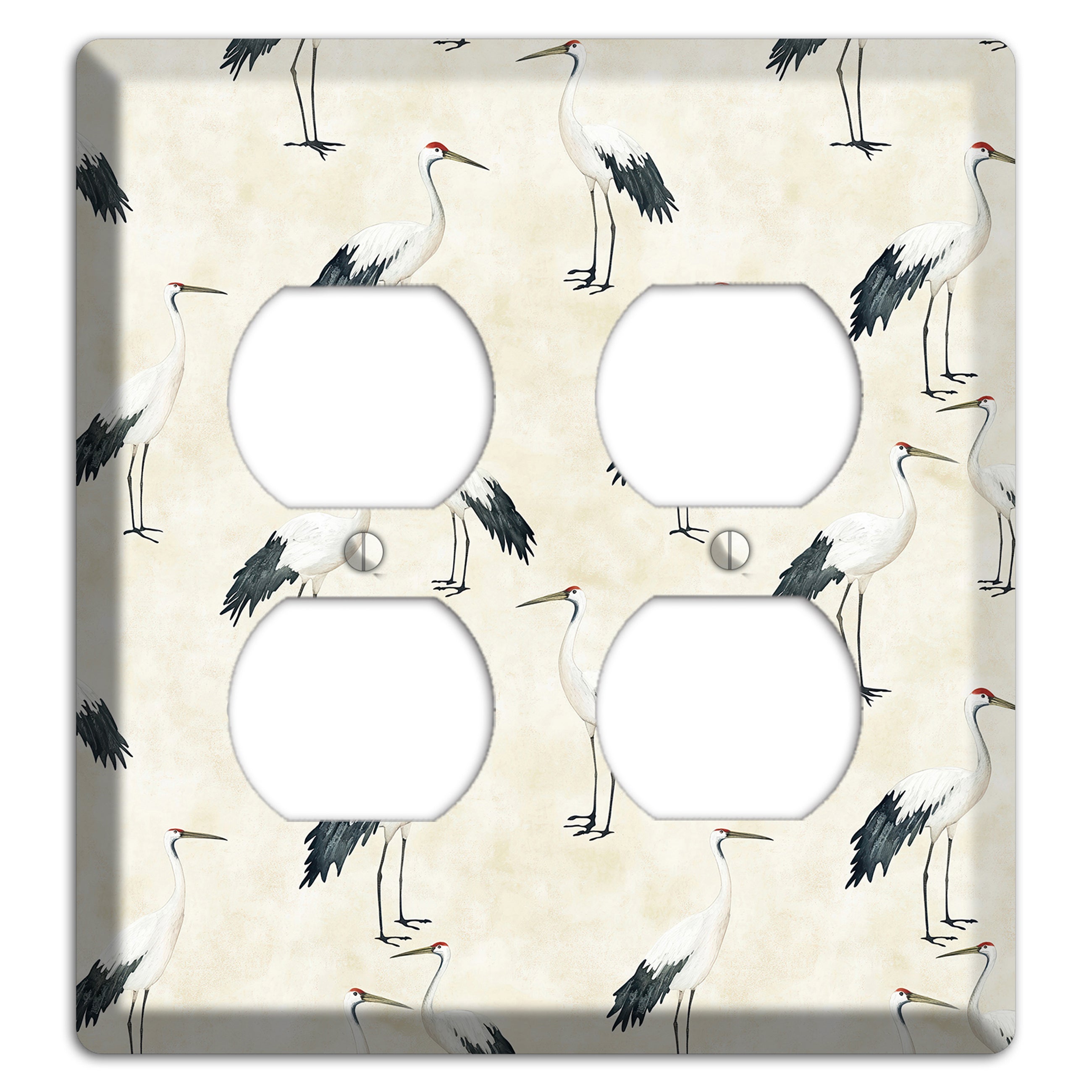 Pearl Crane Garden 2 Duplex Wallplate