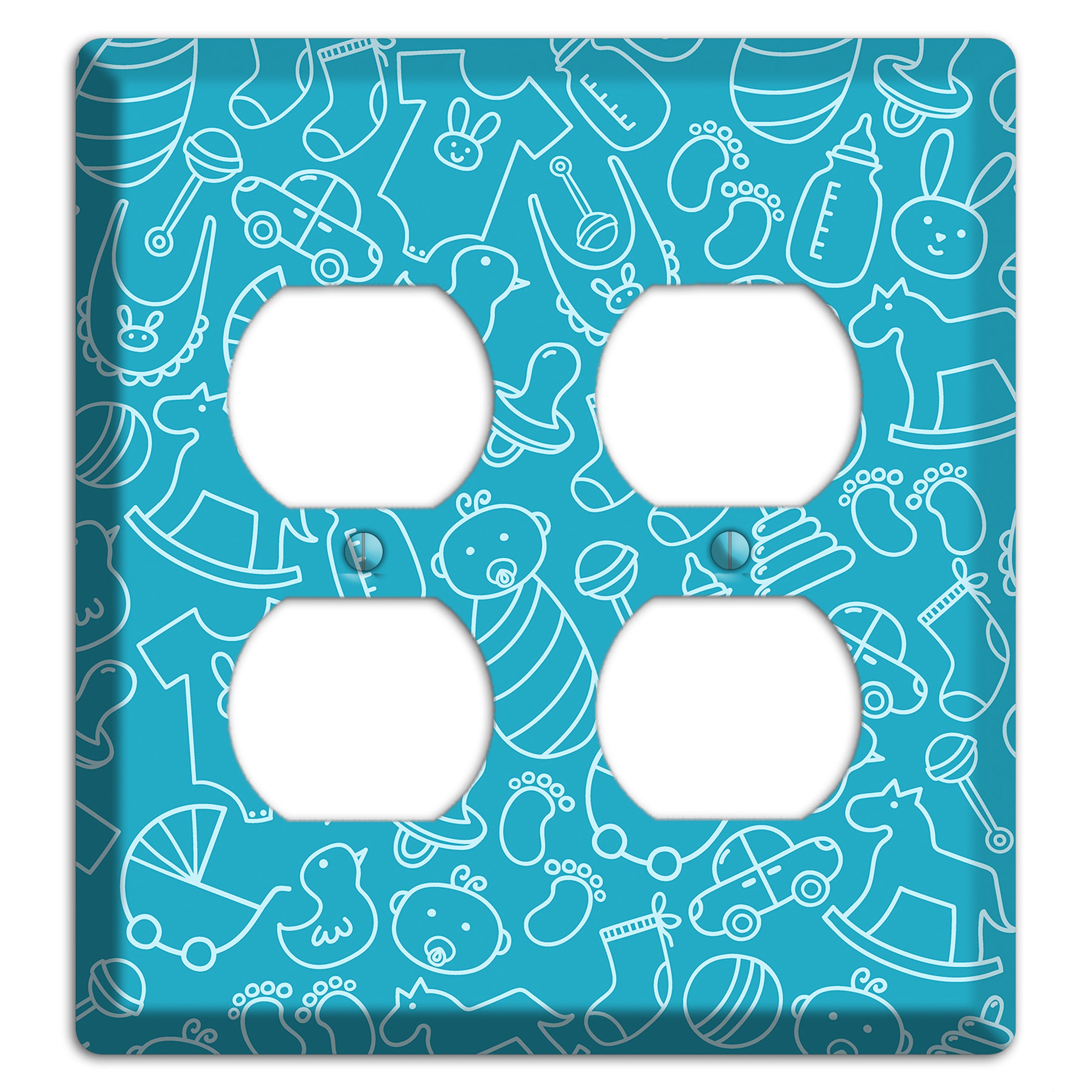 Line Art Baby Blue 2 Duplex Wallplate