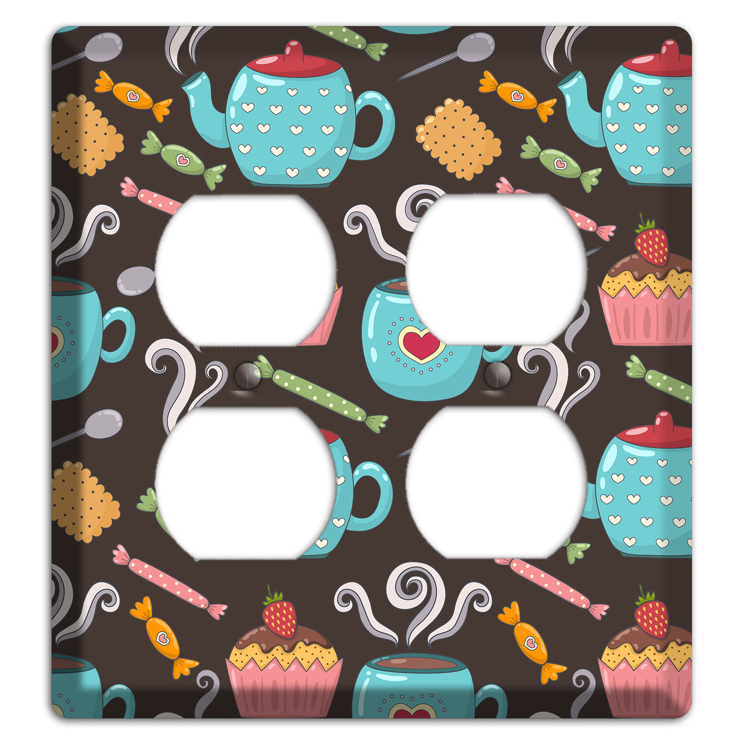Sweet Tea Party (Brown) 2 Duplex Wallplate