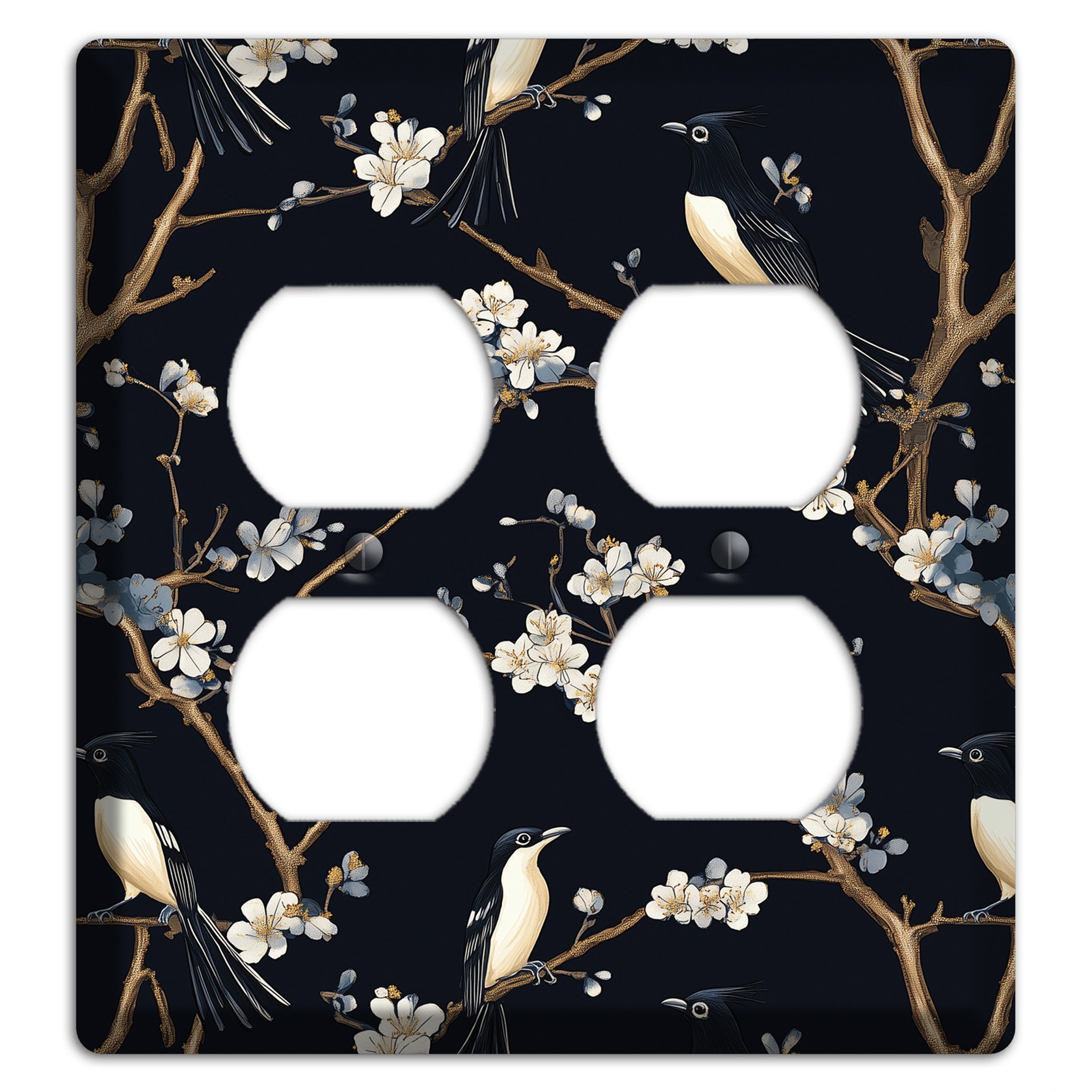 Plum Blossom Vigil 2 Duplex Wallplate