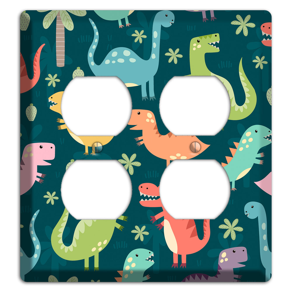 Jurassic Pals (Dark) 2 Duplex Wallplate