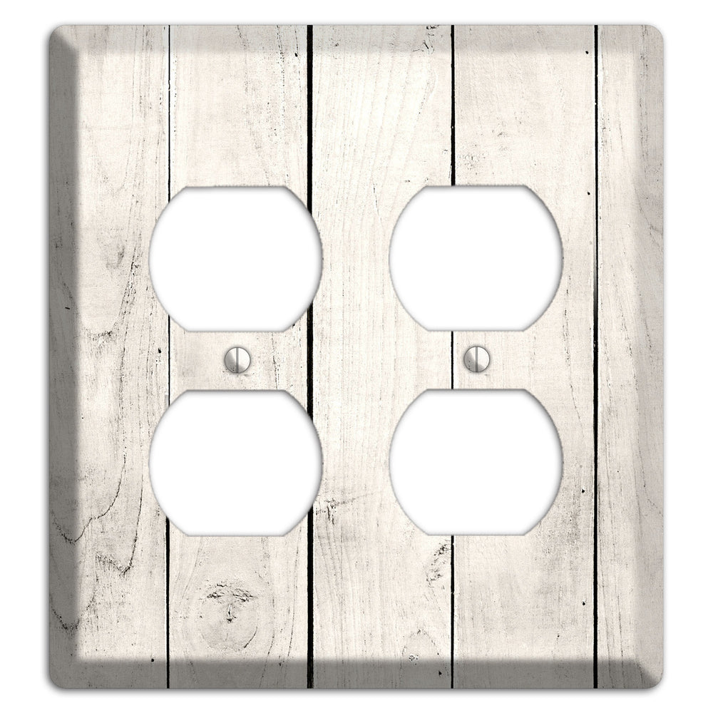 Whitewashed Planks 2 Duplex Wallplate