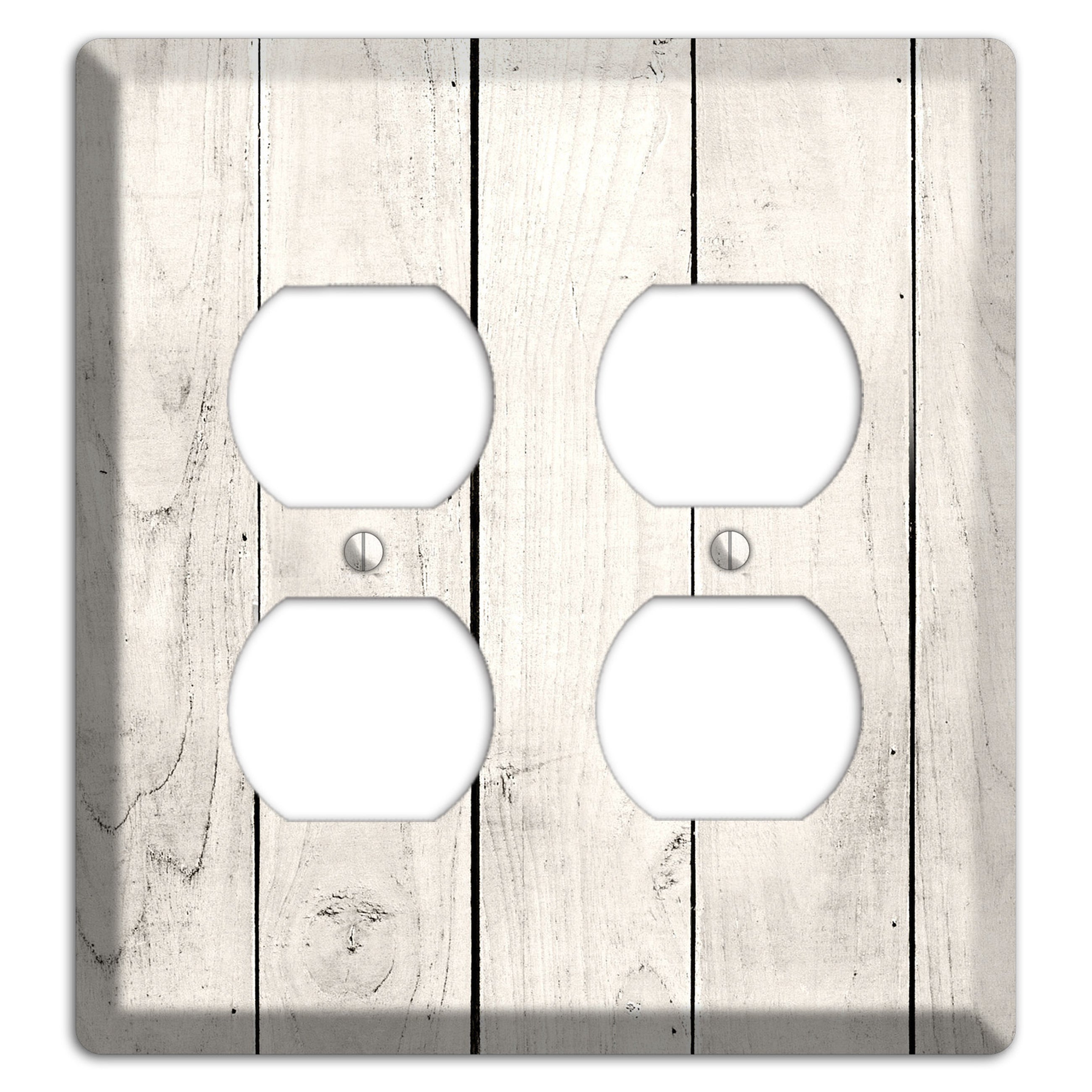 Whitewashed Planks 2 Duplex Wallplate