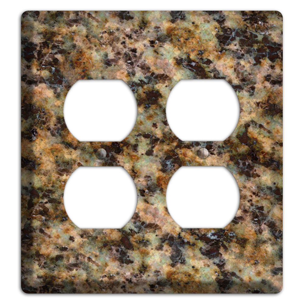 Verde Butterfly Granite 2 Duplex Wallplate