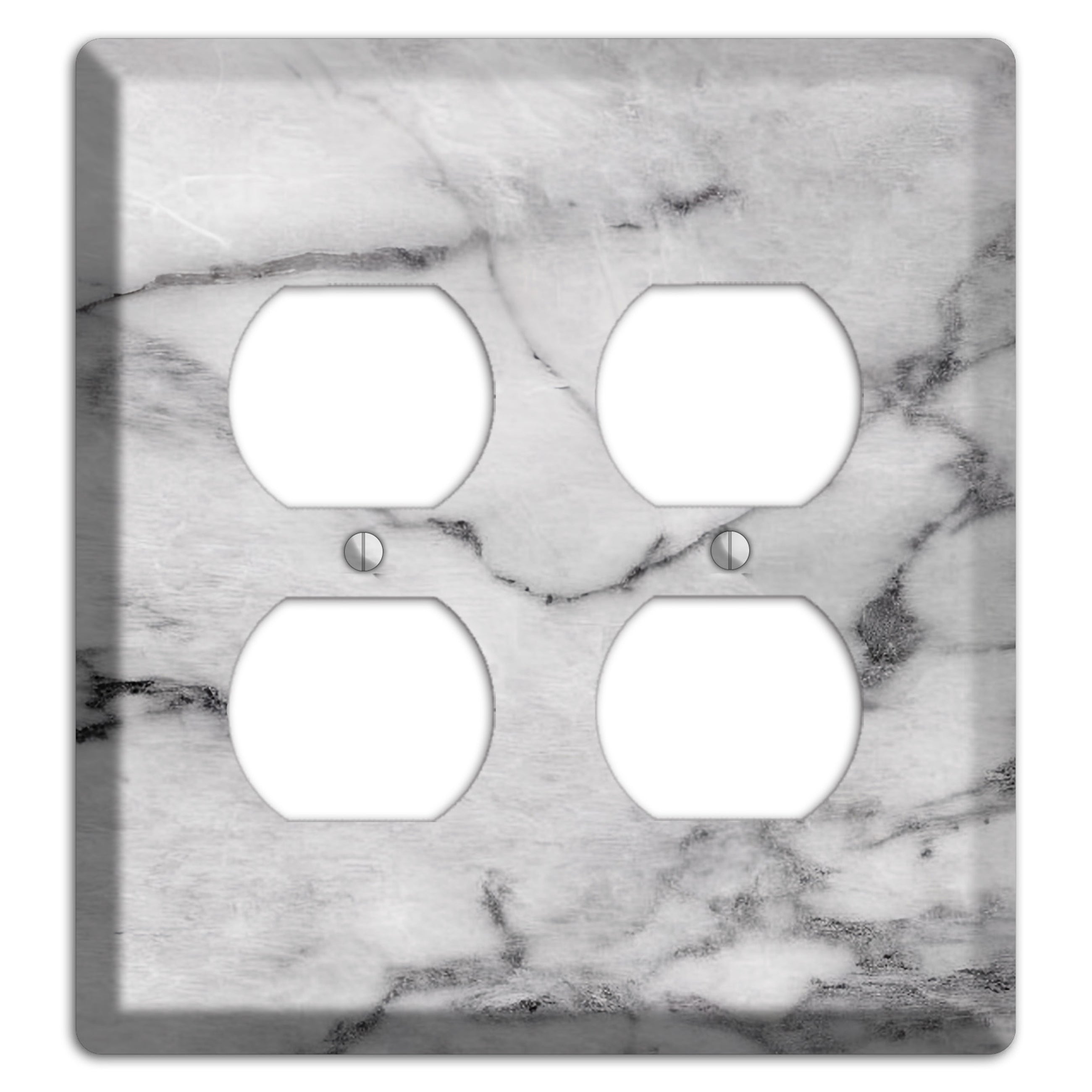 Gray and White Marble 2 Duplex Wallplate