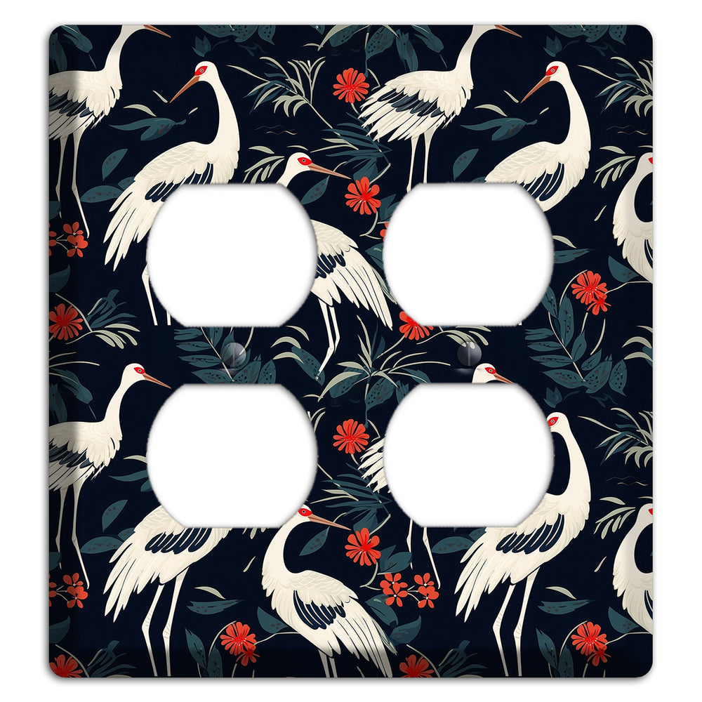 Midnight Plume Garden 2 Duplex Wallplate