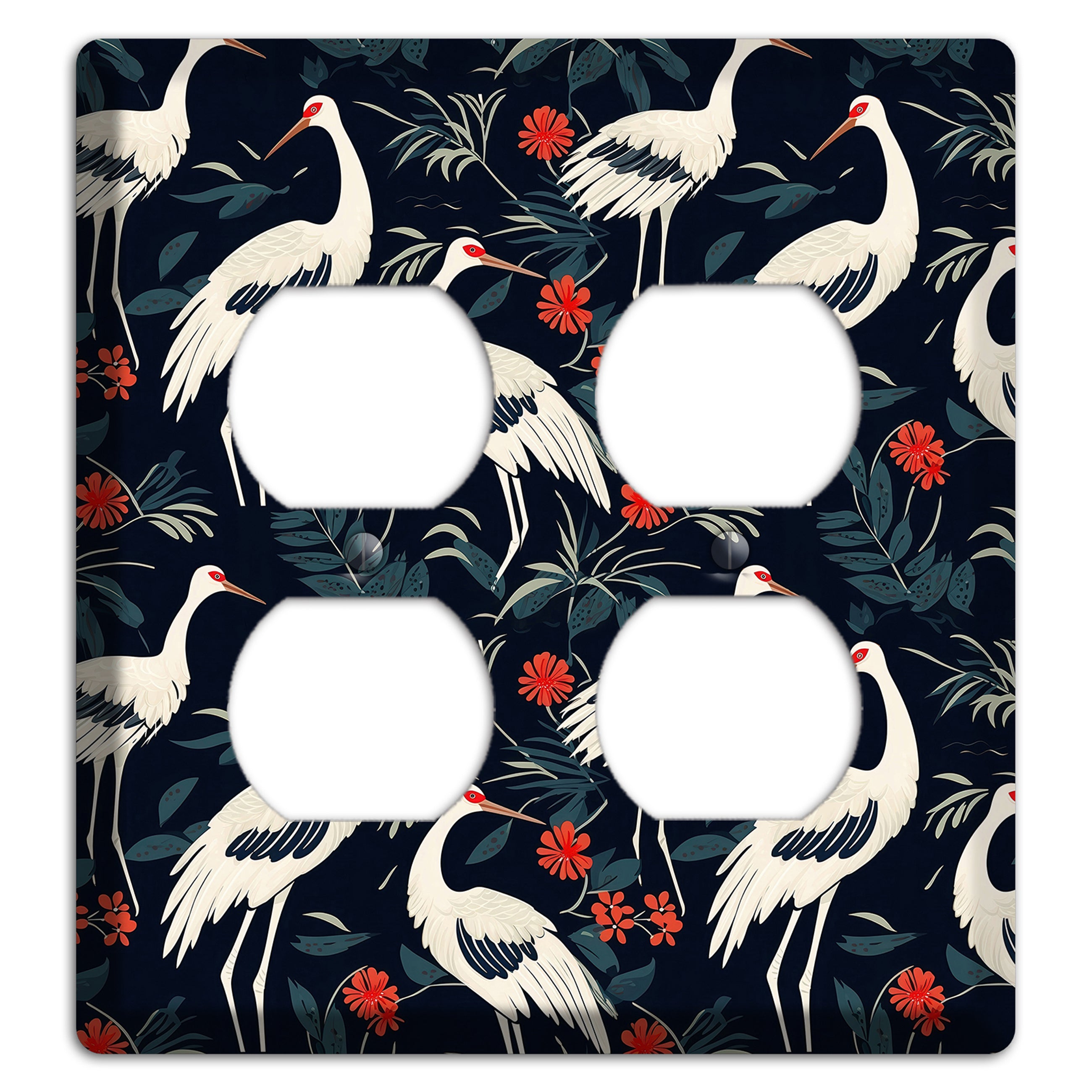 Midnight Plume Garden 2 Duplex Wallplate