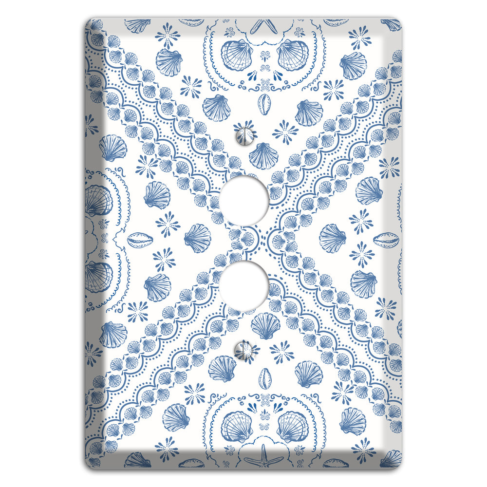 Azure Shell Damask 1 Pushbutton Wallplate