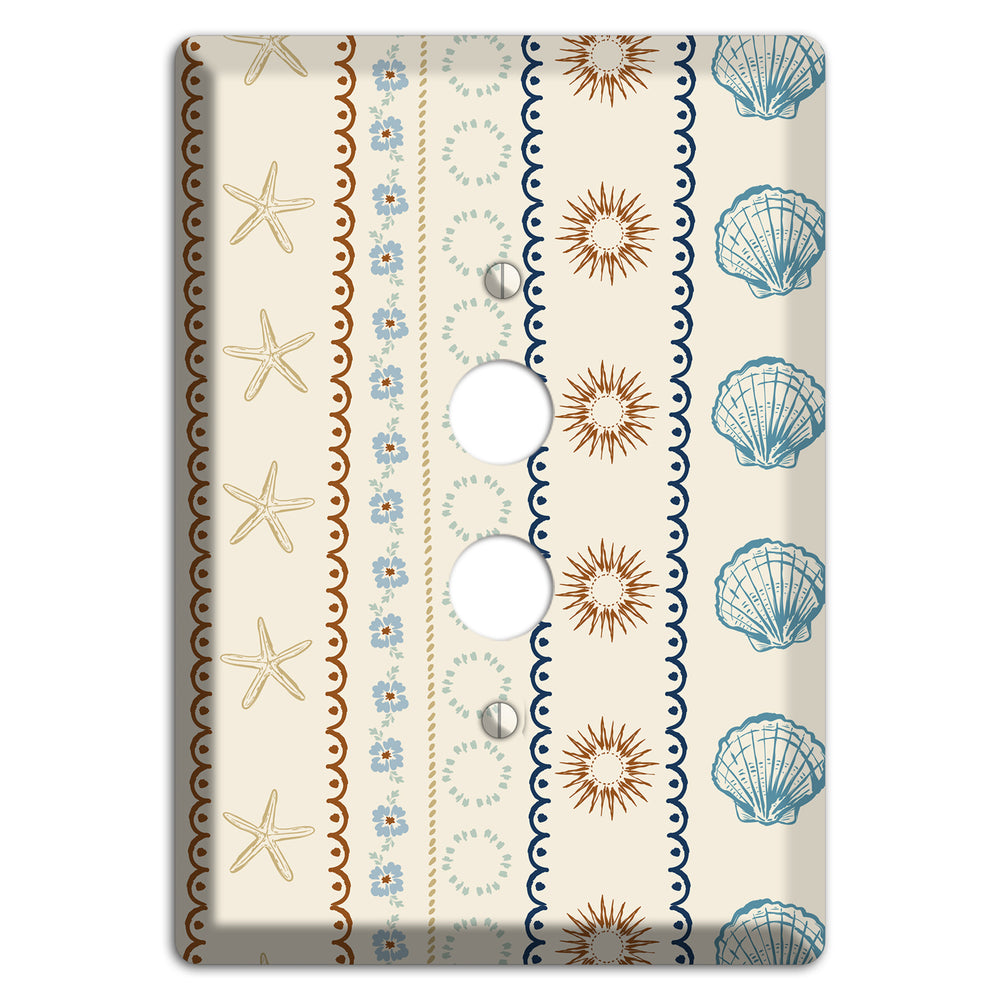 Ivory Seahorse Stripe 1 Pushbutton Wallplate