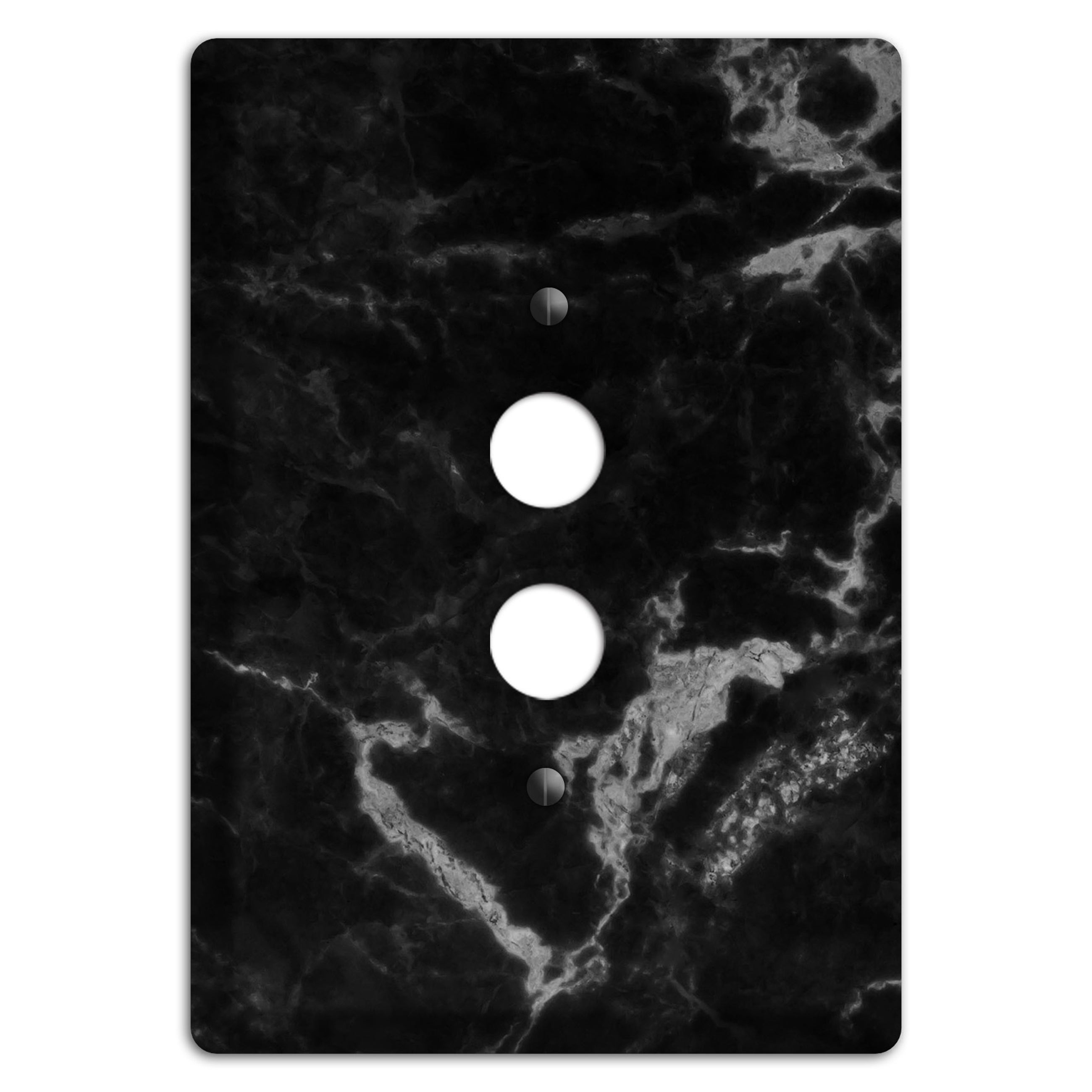 Black and Silver Marble 1 Pushbutton Wallplate