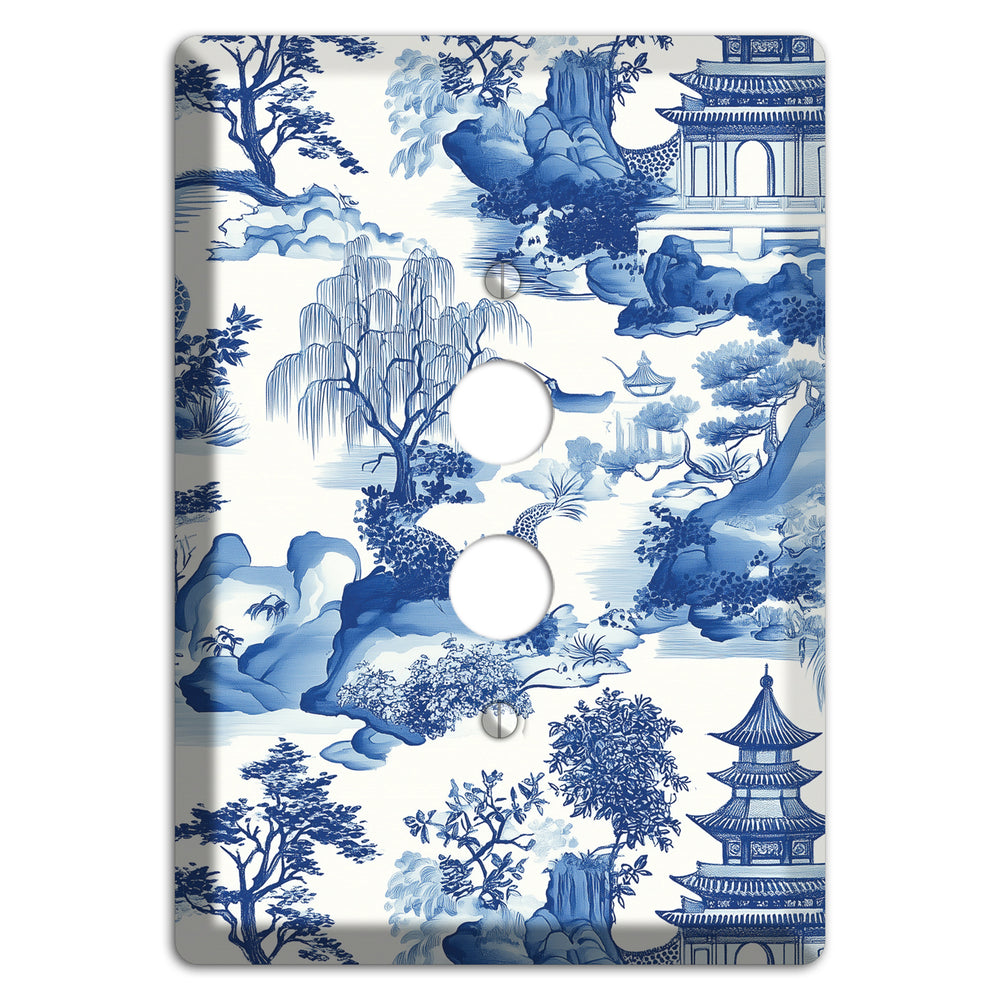 Willow & Pagoda 1 Pushbutton Wallplate