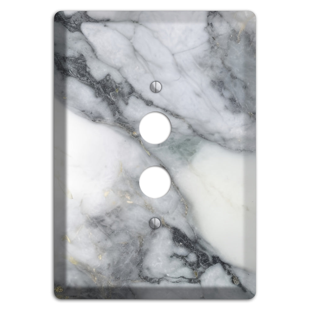 White and Grey Marble 1 Pushbutton Wallplate