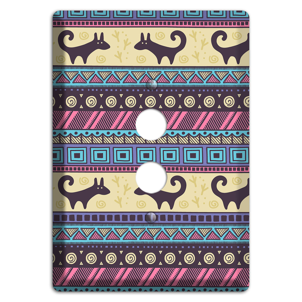 Folk Fox Stripes 1 Pushbutton Wallplate