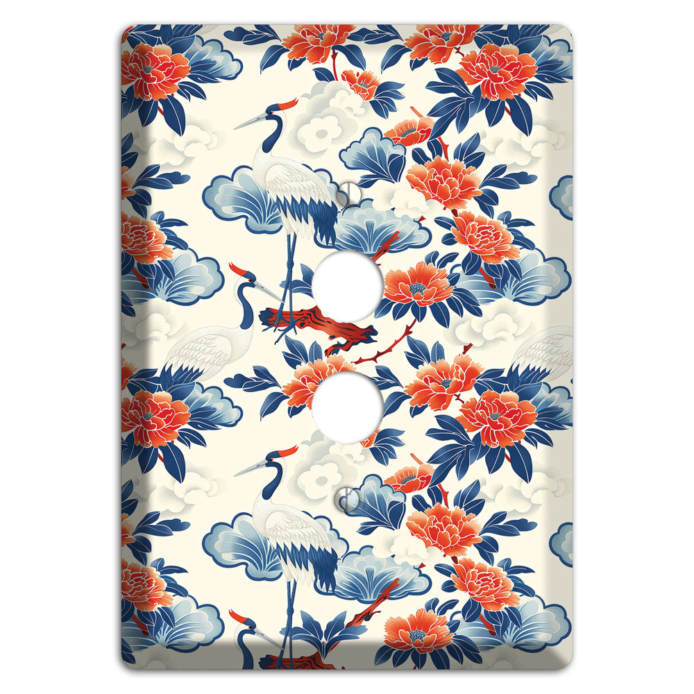 Peony & Crane Fete 1 Pushbutton Wallplate