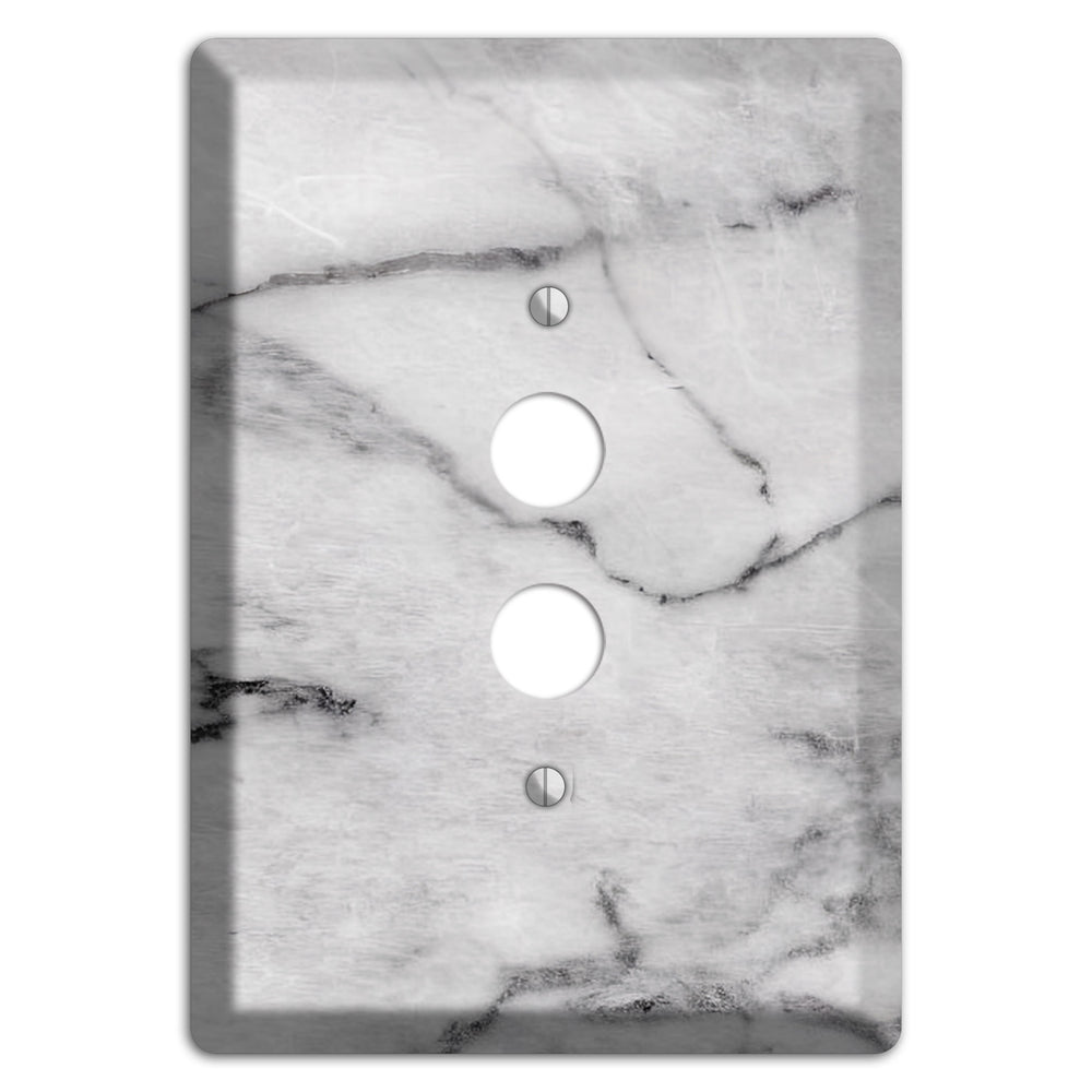 Gray and White Marble 1 Pushbutton Wallplate