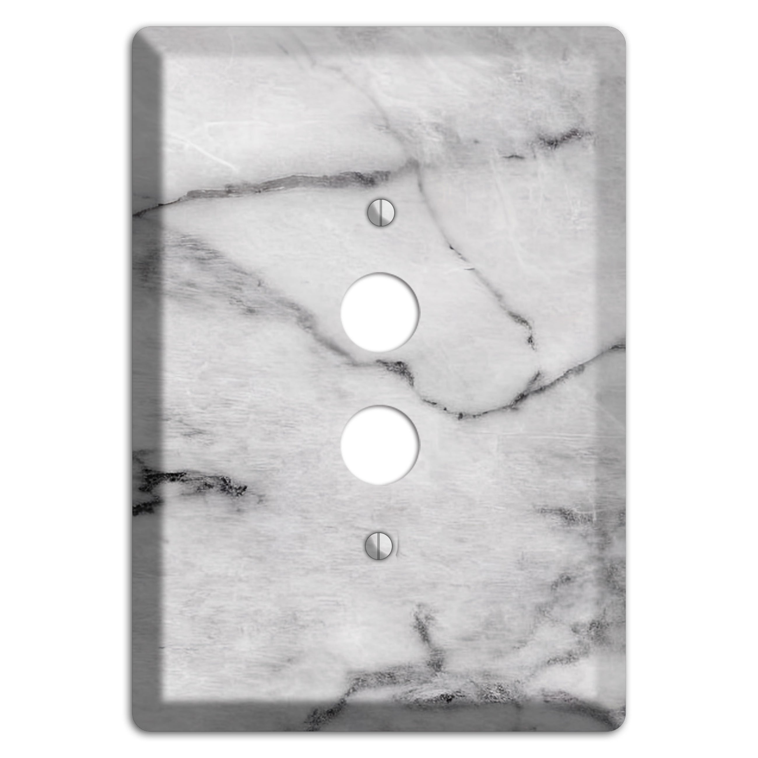 Gray and White Marble 1 Pushbutton Wallplate