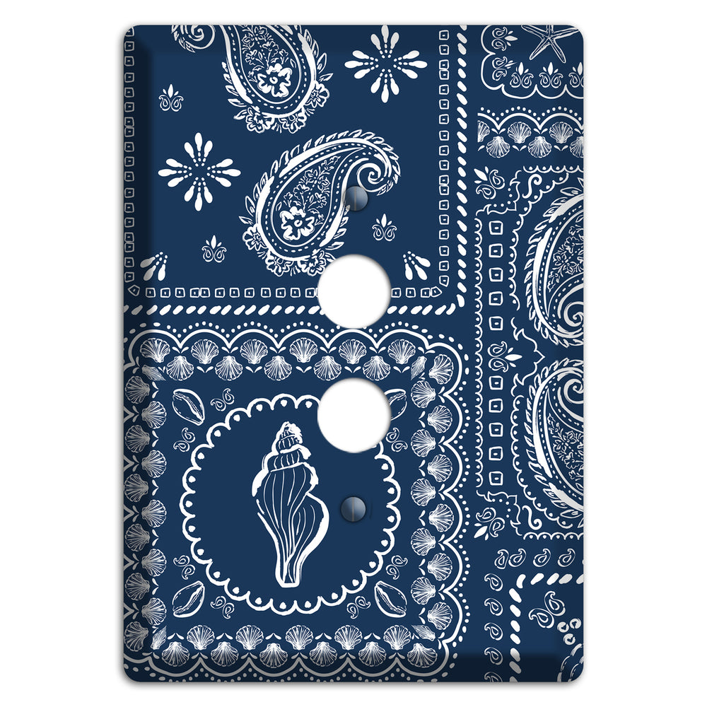Navy Paisley Patchwork 1 Pushbutton Wallplate