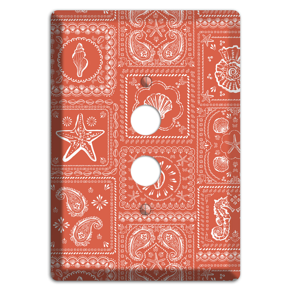 Terracotta Shell Patchwork 1 Pushbutton Wallplate