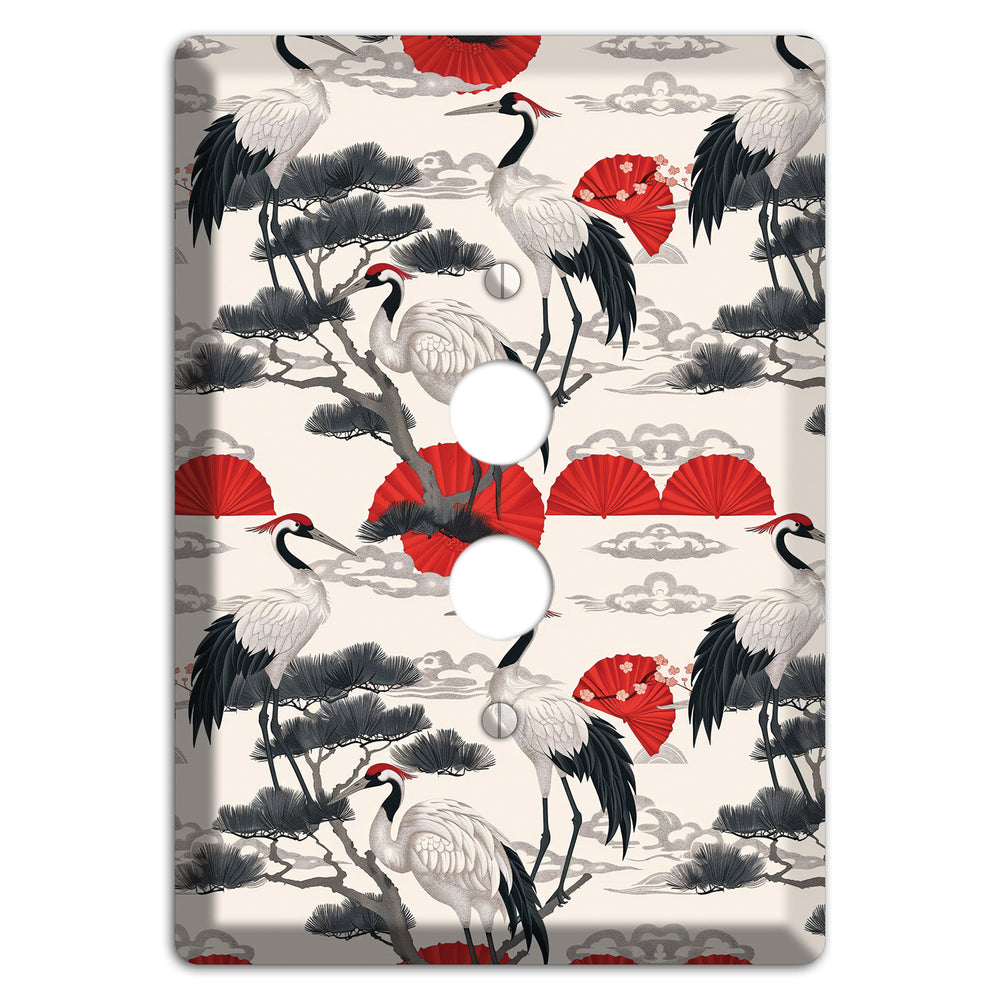 Crimson Fan & Pine 1 Pushbutton Wallplate