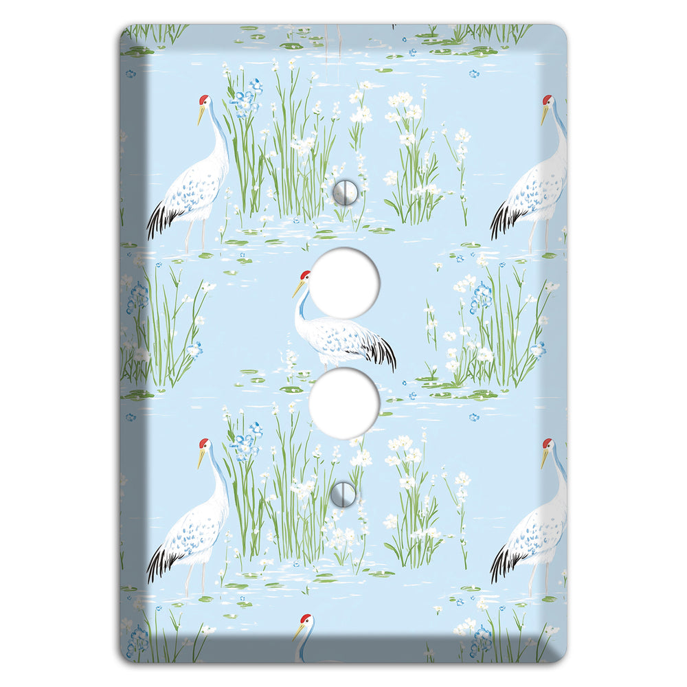 Azure Crane Sanctuary 1 Pushbutton Wallplate