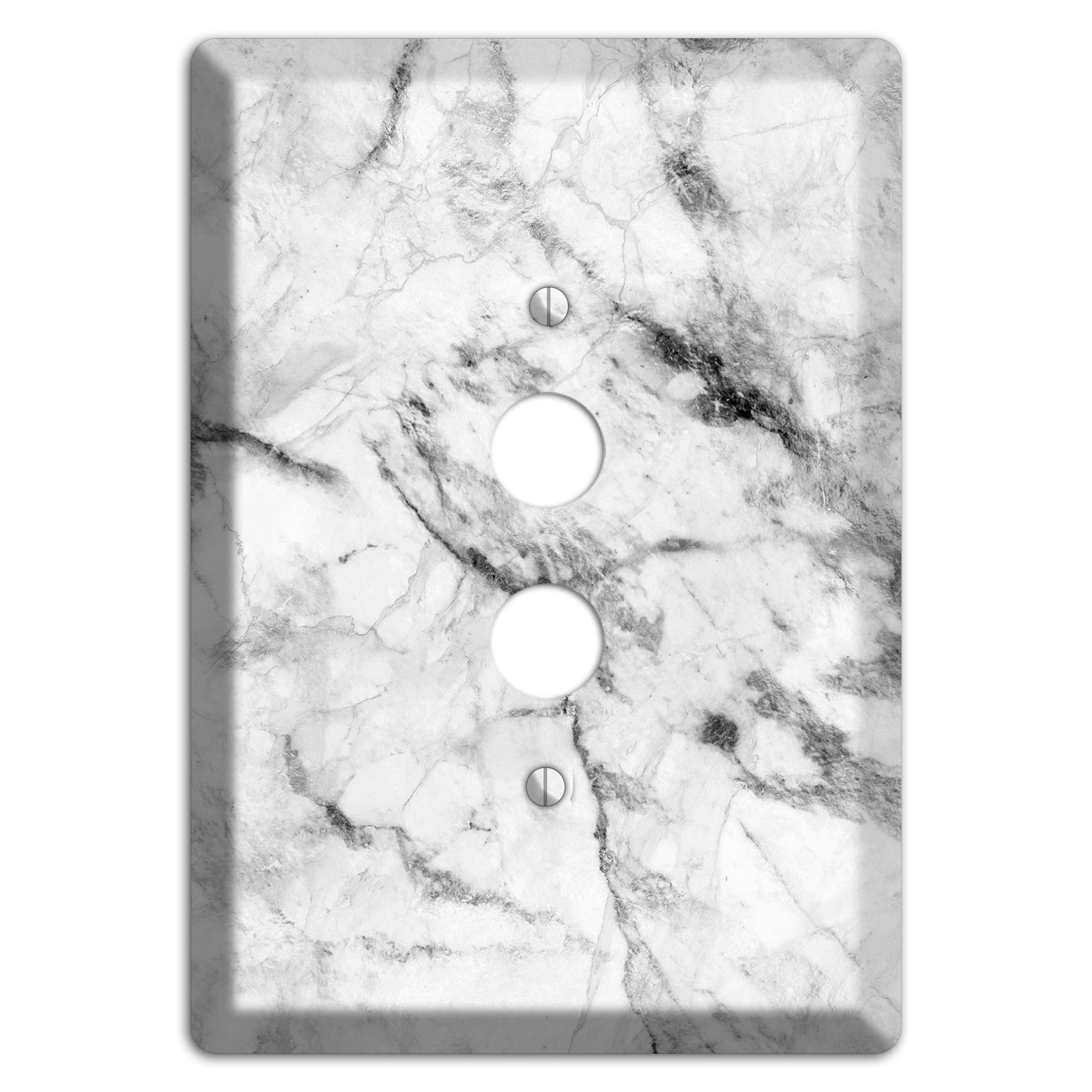 White and Gray Marble 1 Pushbutton Wallplate