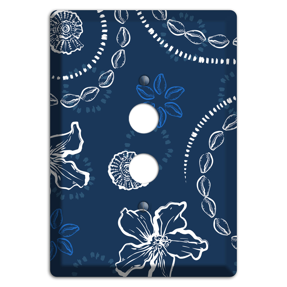 Indigo Cowrie Spiral 1 Pushbutton Wallplate