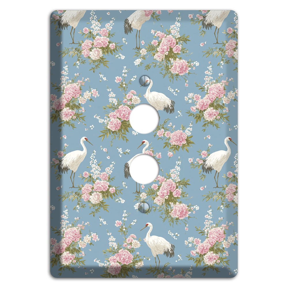 Dusty Blue Peony Flight 1 Pushbutton Wallplate
